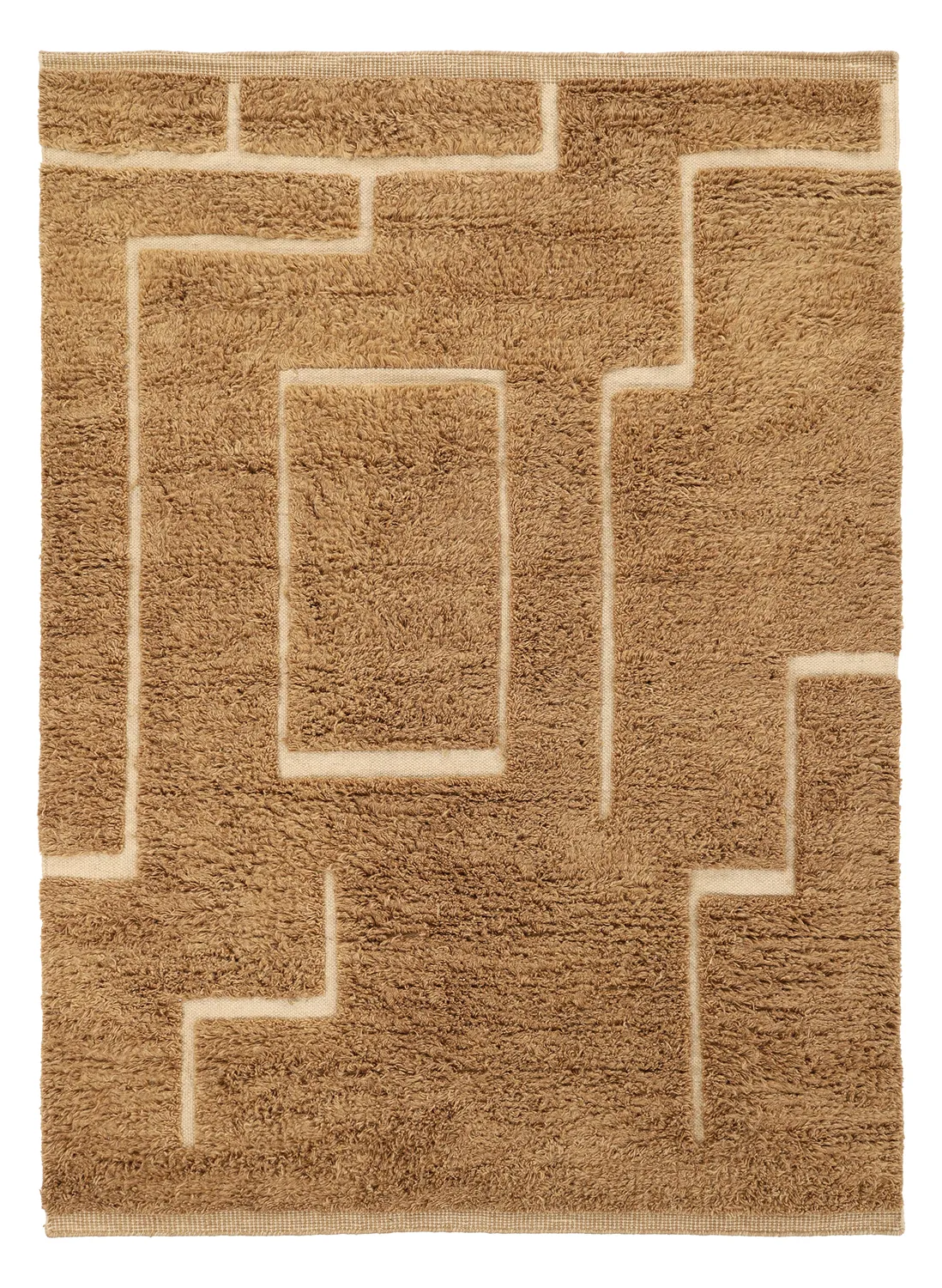 Tapetes felpudos - Kiberg Hand Woven Wool Shaggy (bege)