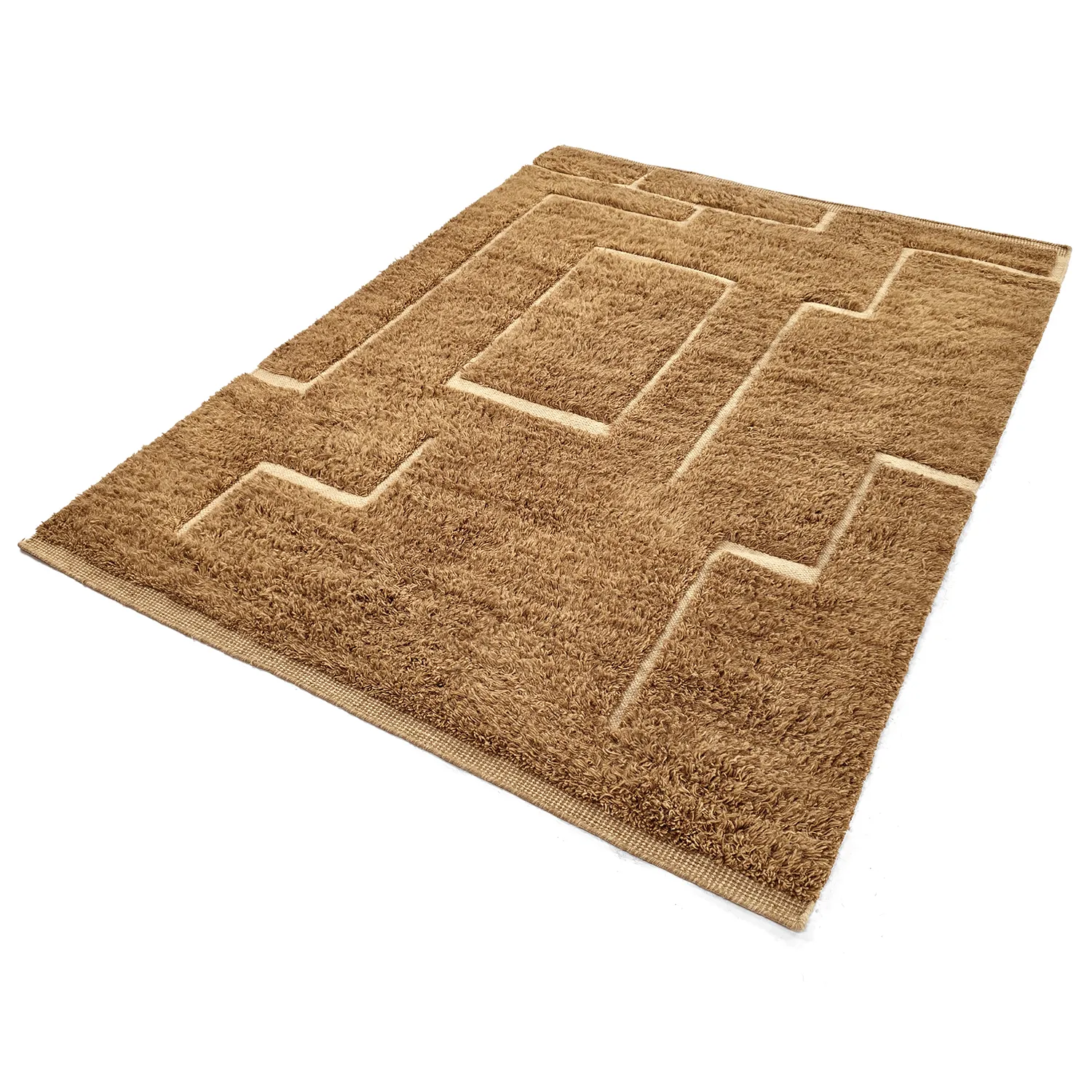 Tapetes felpudos - Kiberg Hand Woven Wool Shaggy (bege)