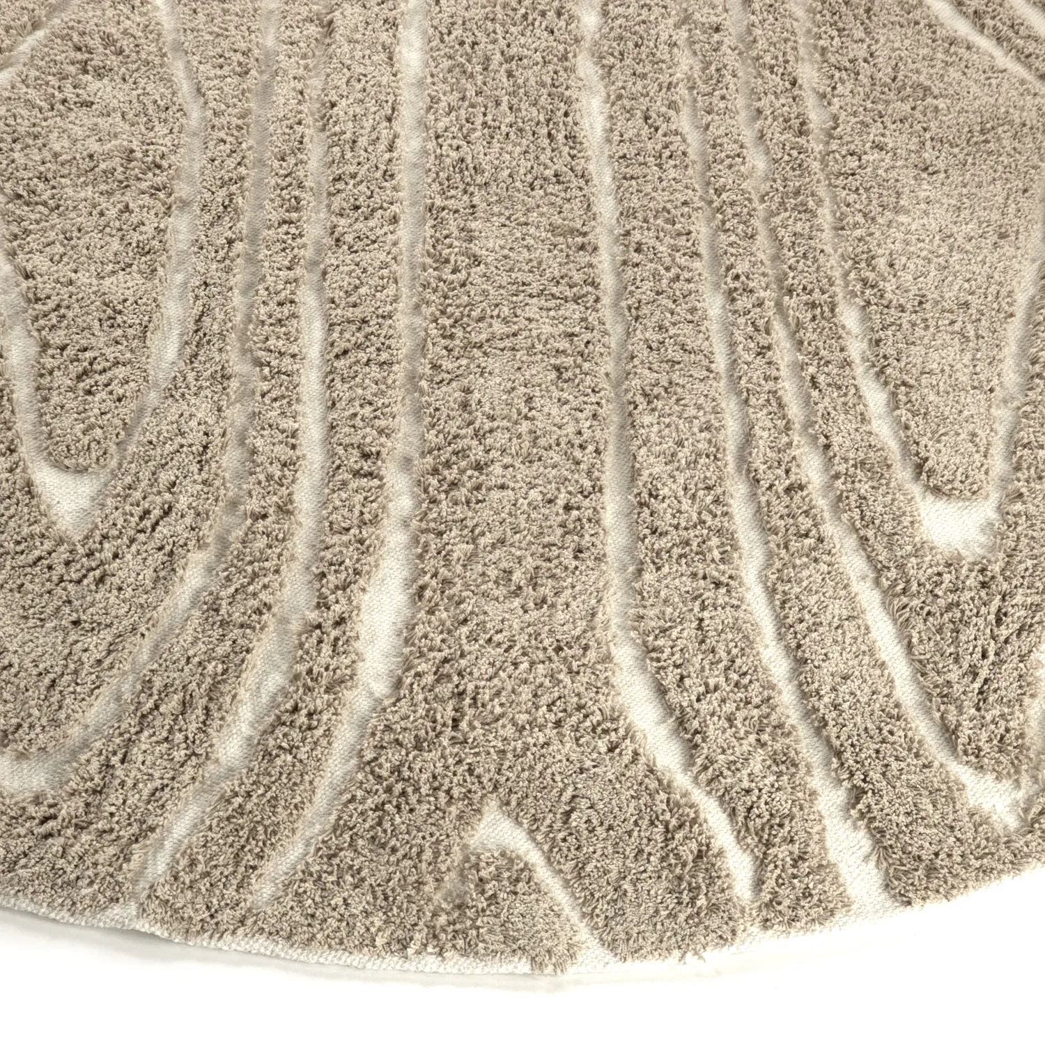 Tapete redondo - Kindon Natural Cotton Shaggy (bež/bela)