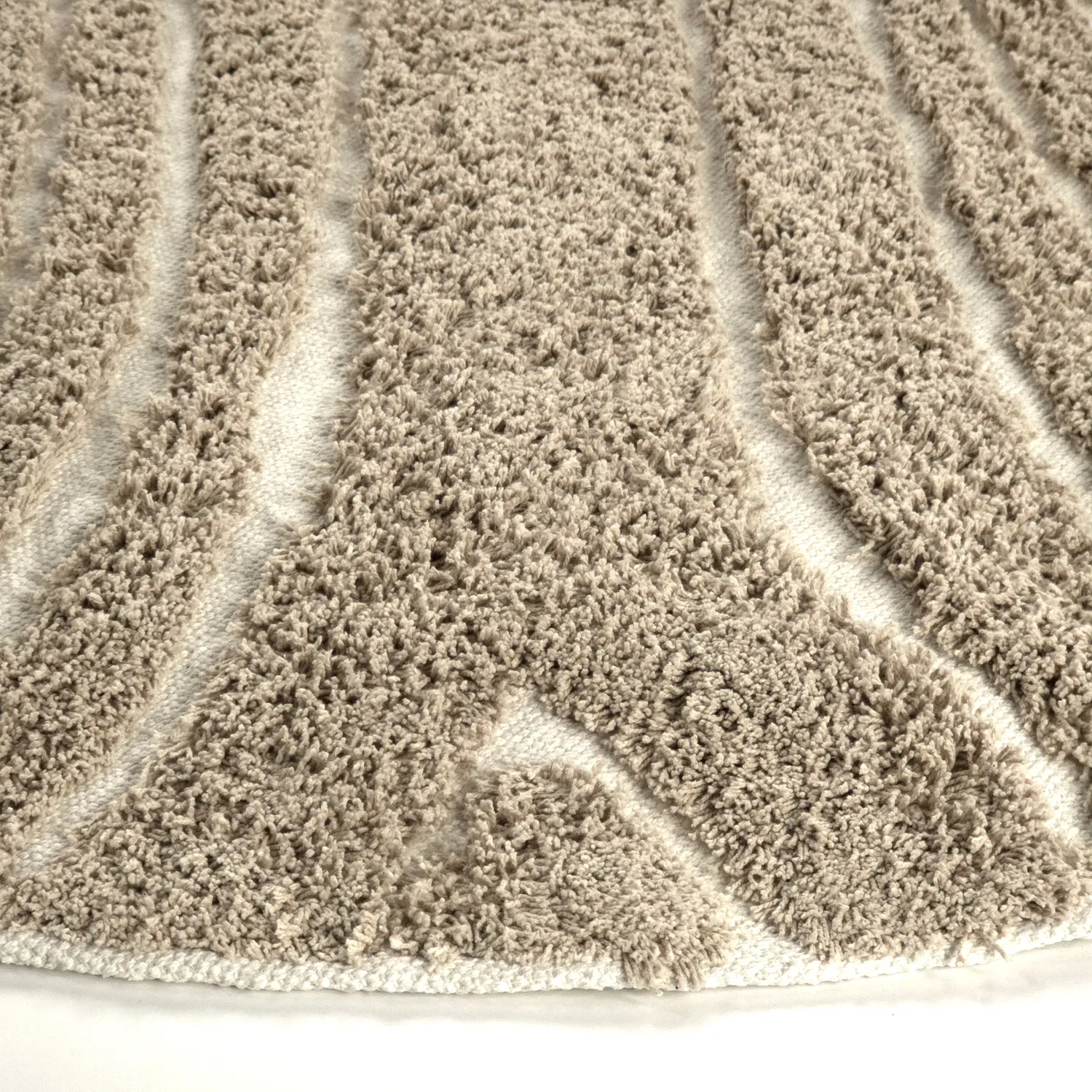 Tapete redondo - Kindon Natural Cotton Shaggy (bež/bela)