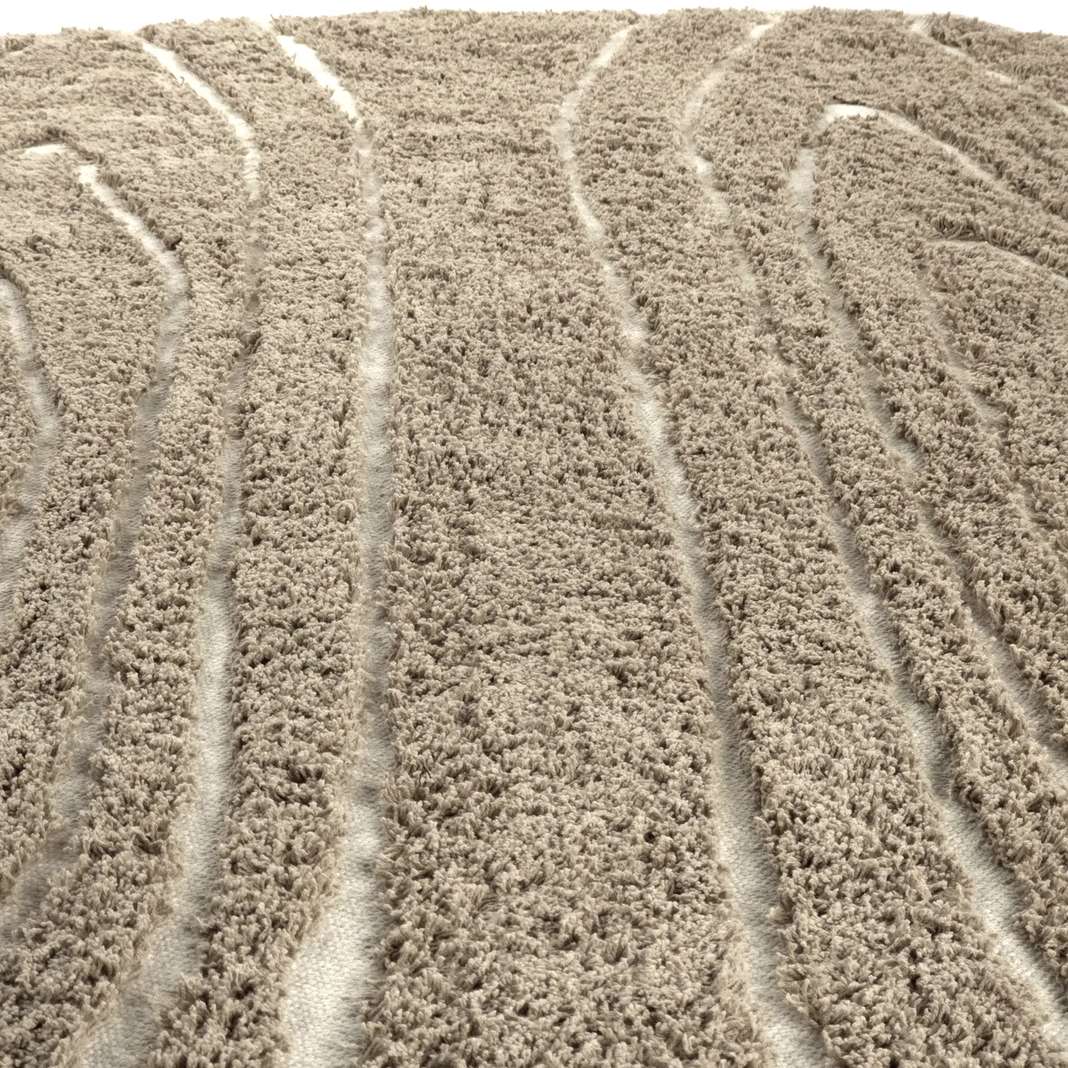 Tapete redondo - Kindon Natural Cotton Shaggy (bež/bela)