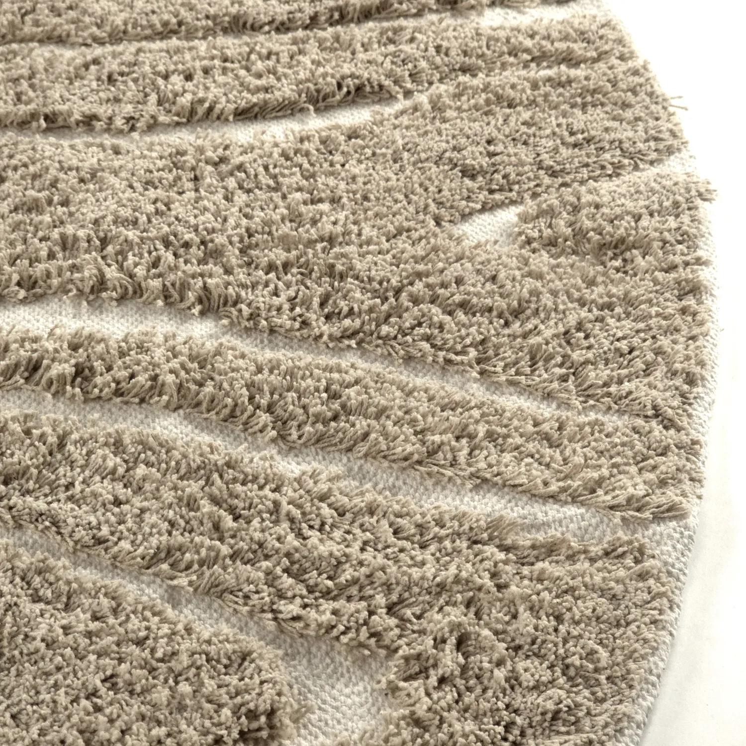 Tapete redondo - Kindon Natural Cotton Shaggy (bež/bela)