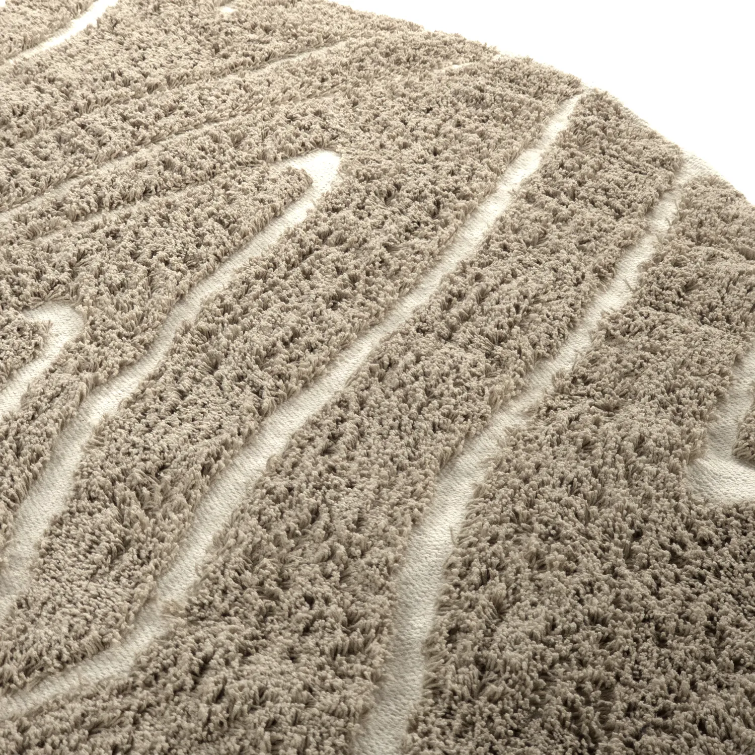 Tapete redondo - Kindon Natural Cotton Shaggy (bež/bela)