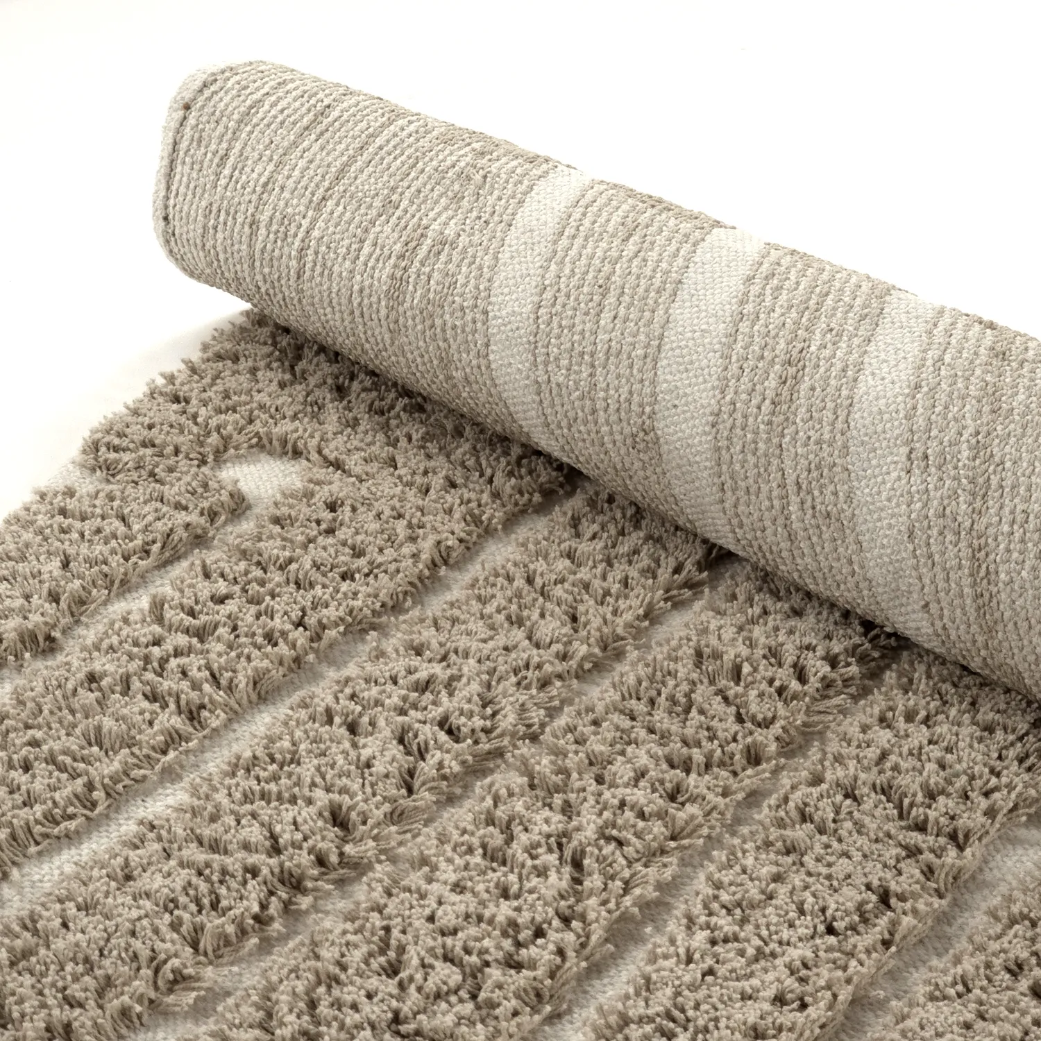 Tapete redondo - Kindon Natural Cotton Shaggy (bež/bela)