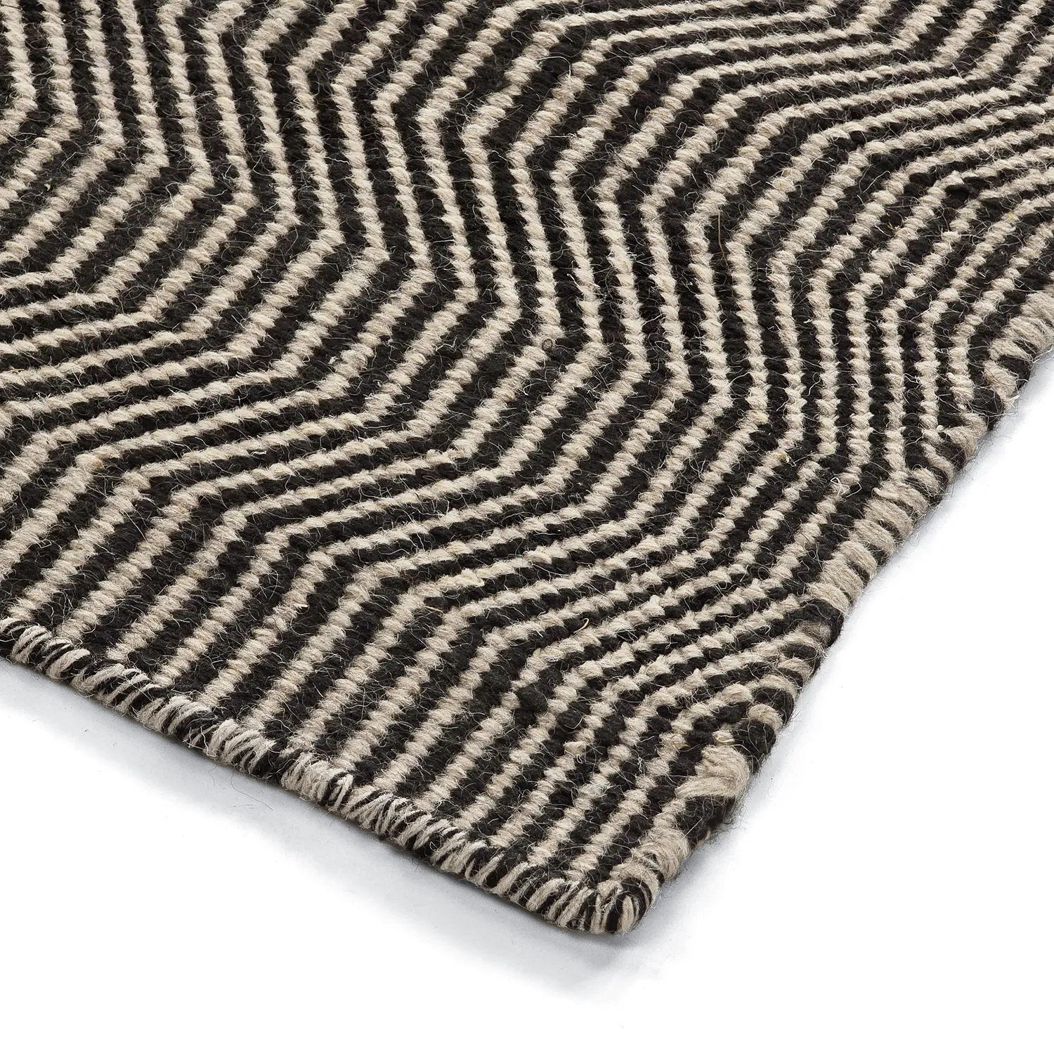 Tapete de lã - Larkana (bege/preto)