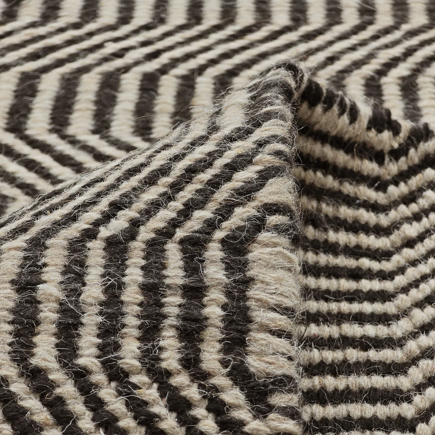 Tapete de lã - Larkana (bege/preto)