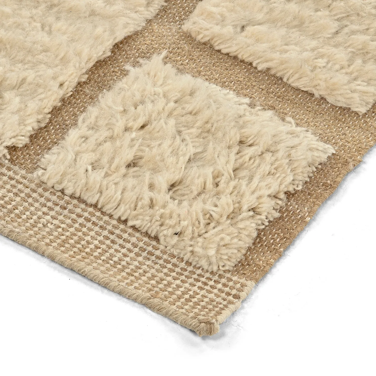 Tapetes felpudos - Leknes Hand Woven Wool Shaggy (creme)