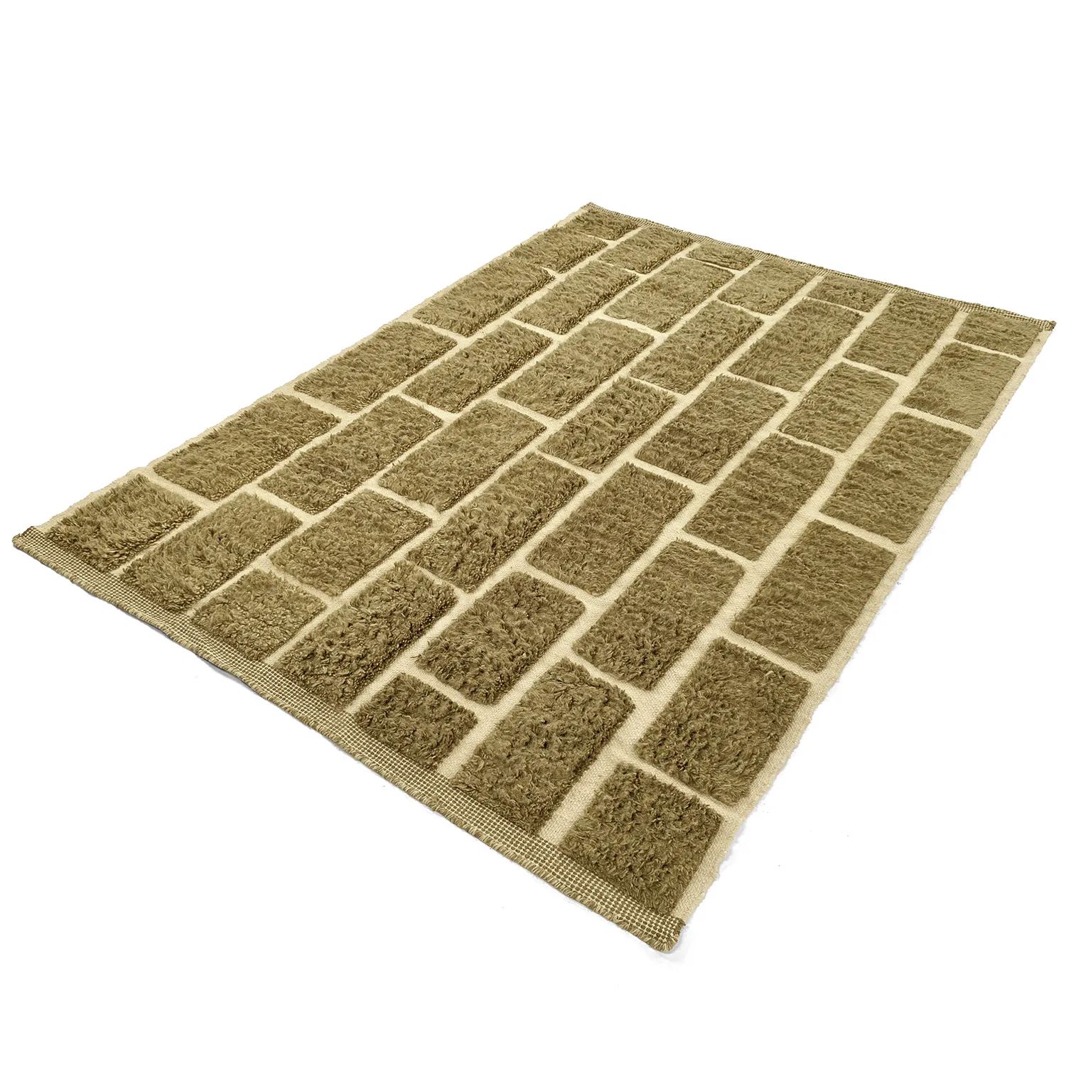 Tapetes felpudos - Leknes Hand Woven Wool Shaggy (verde)
