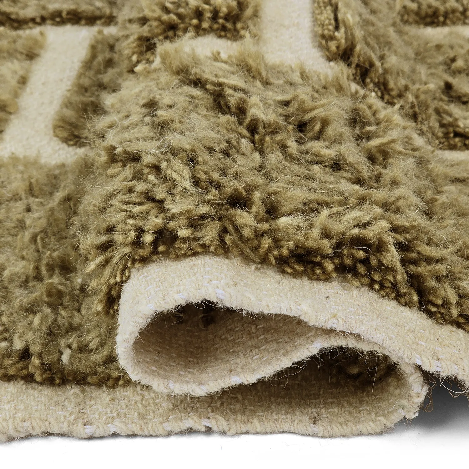 Tapetes felpudos - Leknes Hand Woven Wool Shaggy (verde)