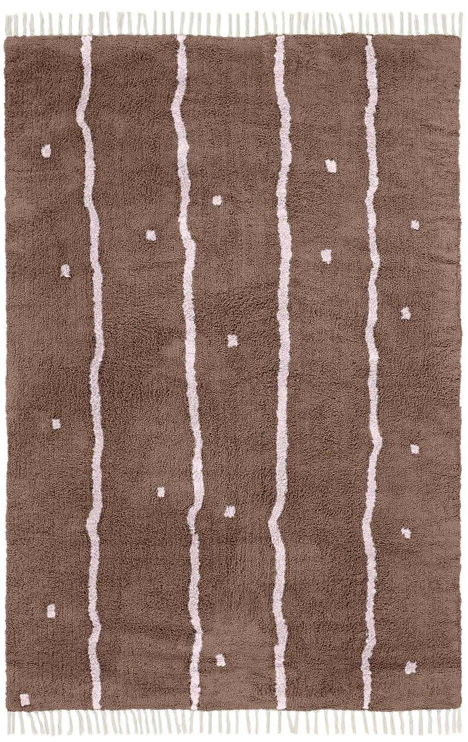 Tapetes felpudos - Leora Natural Cotton Shaggy (marrom/roxo)