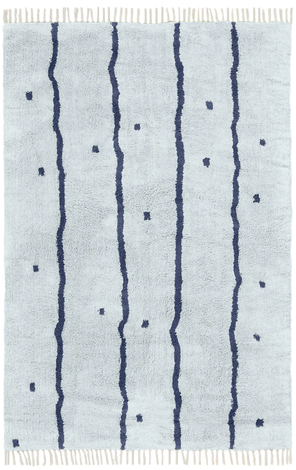 Tapetes felpudos - Leora Natural Cotton Shaggy (cinza/azul)