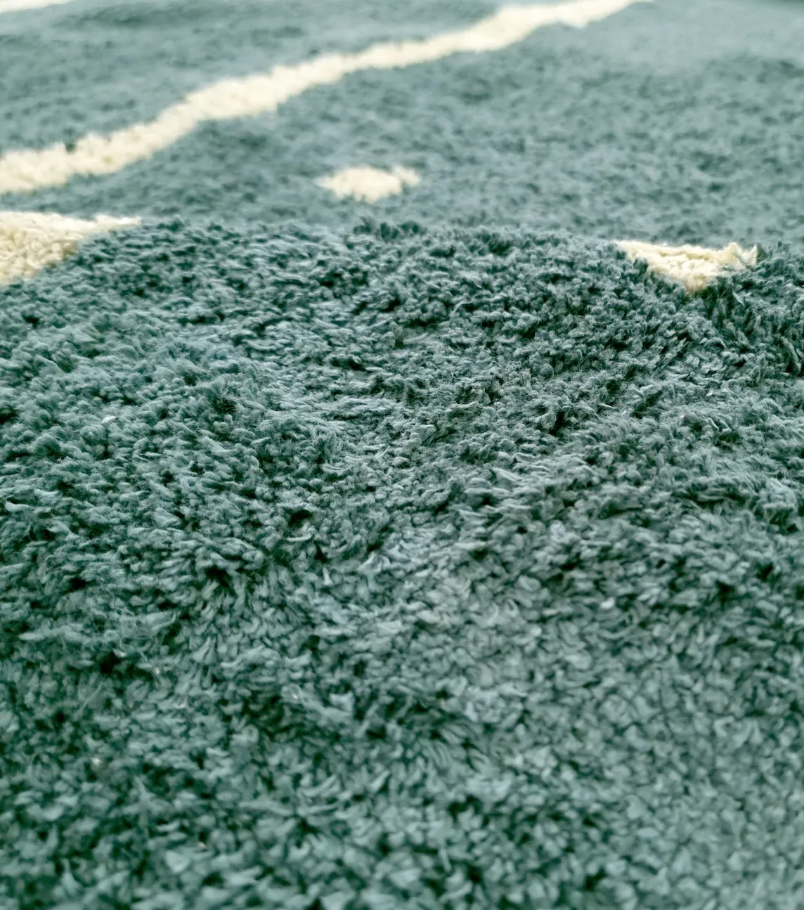 Tapete redondo - Leora Natural Cotton Shaggy (verde)