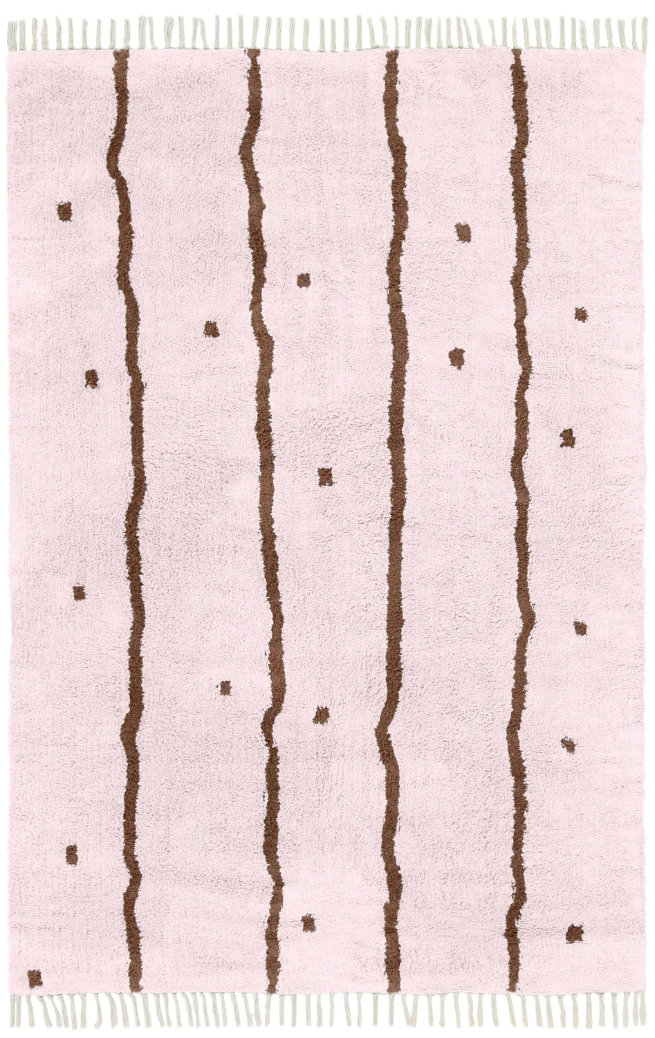 Tapetes felpudos - Leora Natural Cotton Shaggy (rosa/marrom)