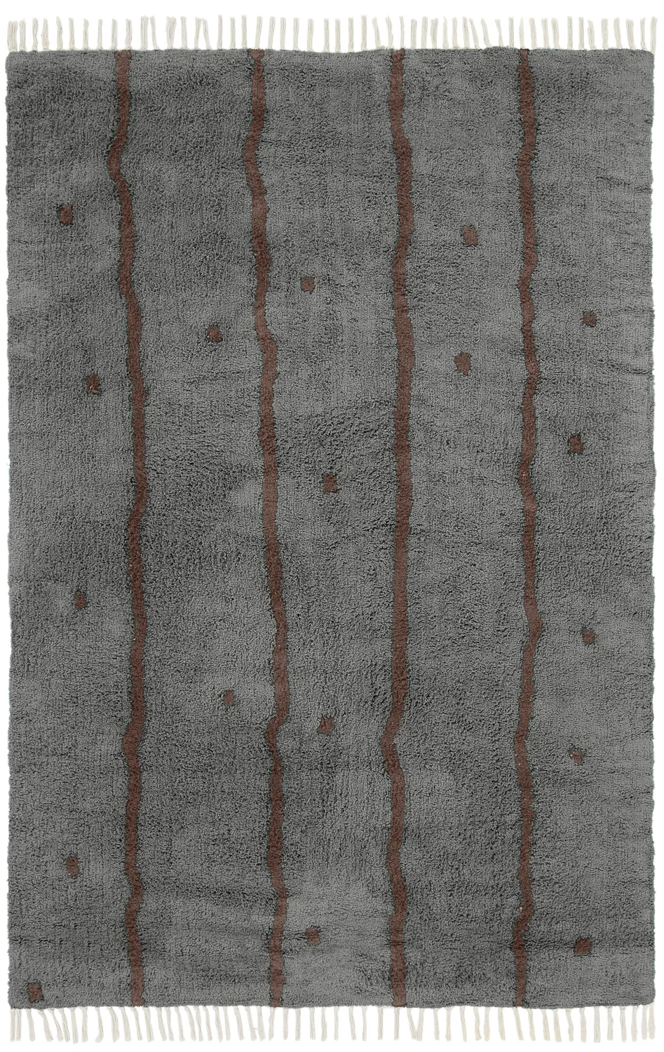 Tapetes felpudos - Leora Natural Cotton Shaggy (preto/marrom)