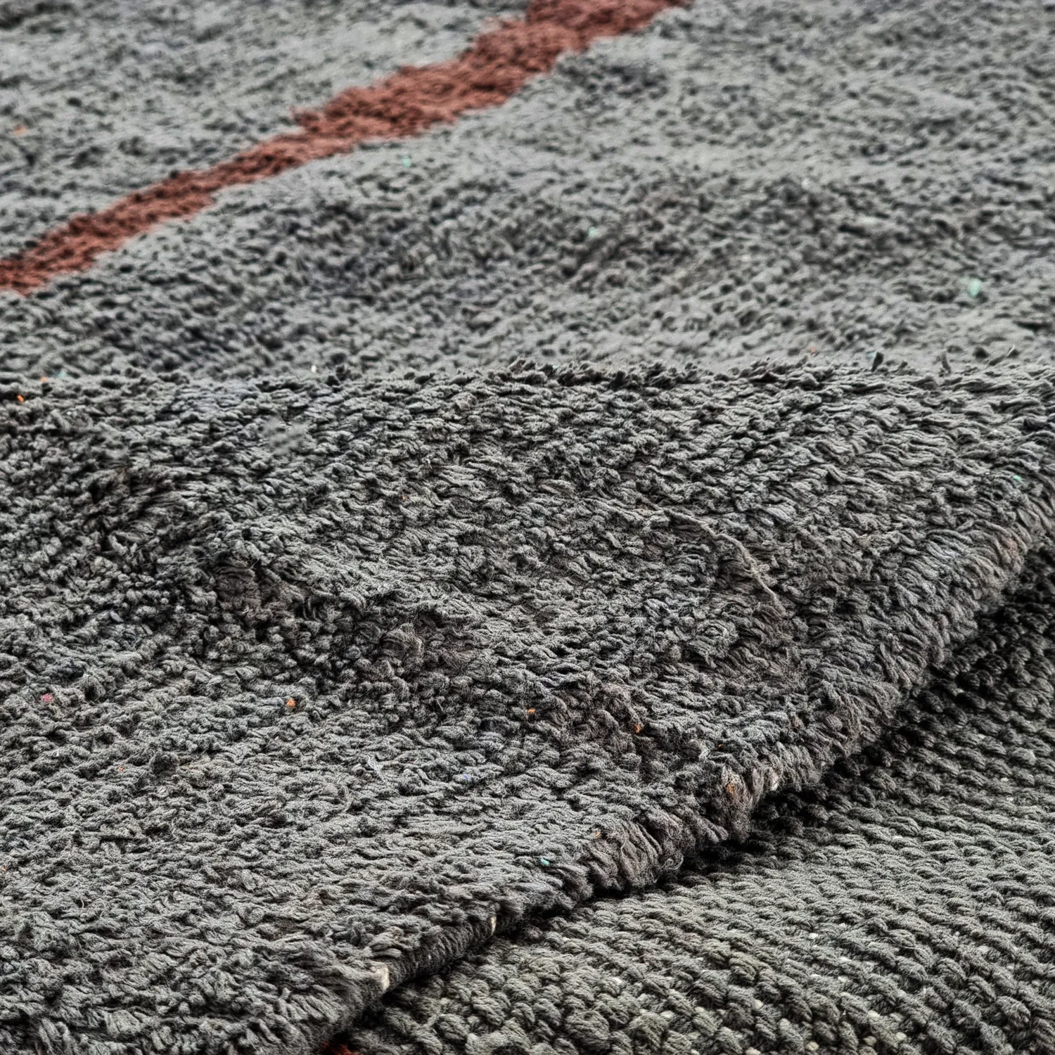 Tapete redondo - Leora Natural Cotton Shaggy (preto/marrom)