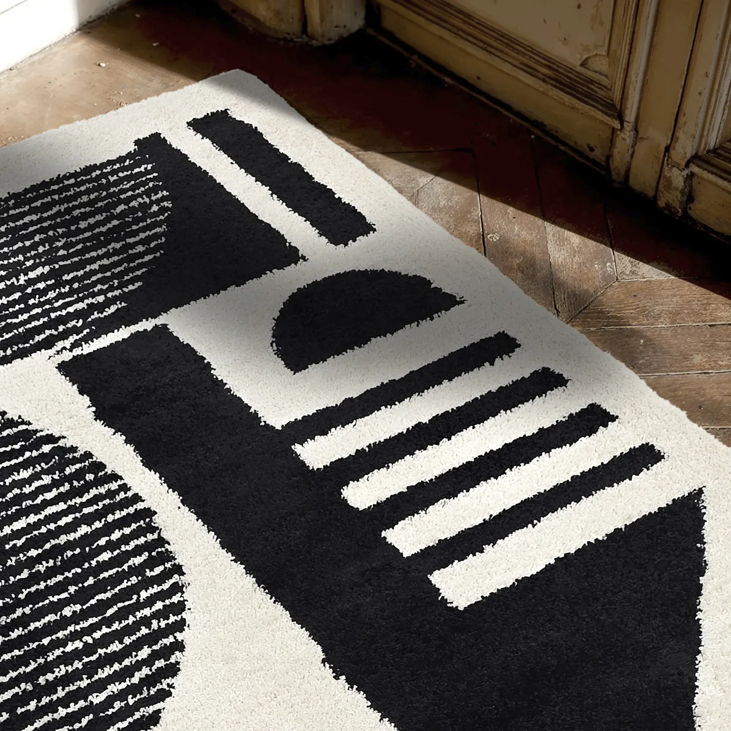 Tapetes felpudos - Maron (preto/branco)