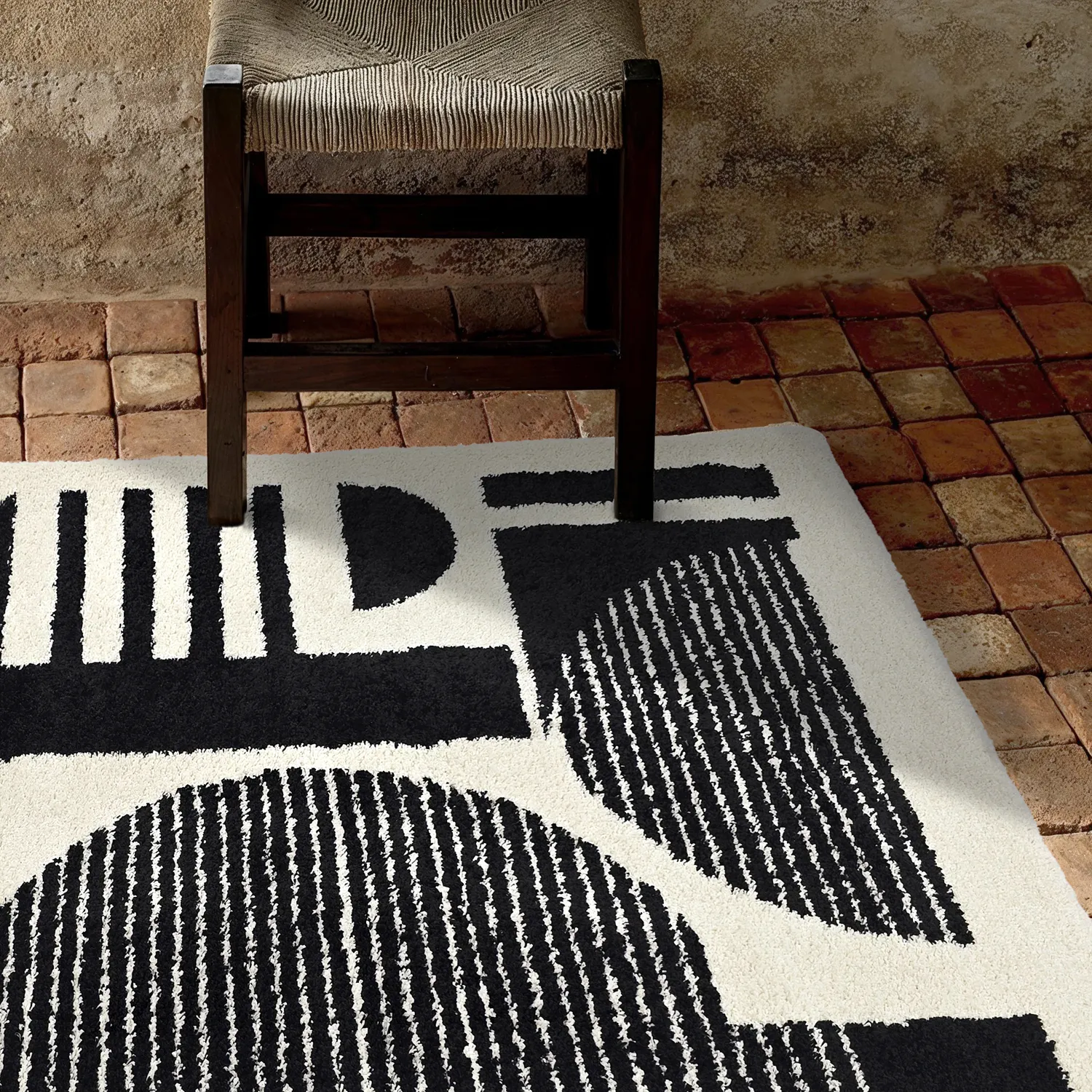 Tapetes felpudos - Maron (preto/branco)