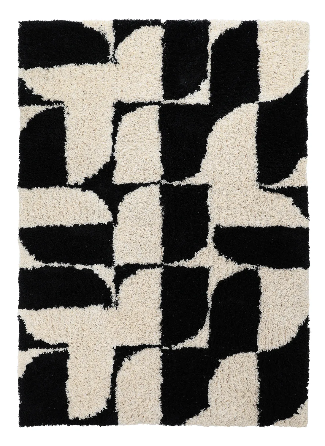 Tapetes felpudos - Marvao Natural Cotton Shaggy (branco sujo/preto)