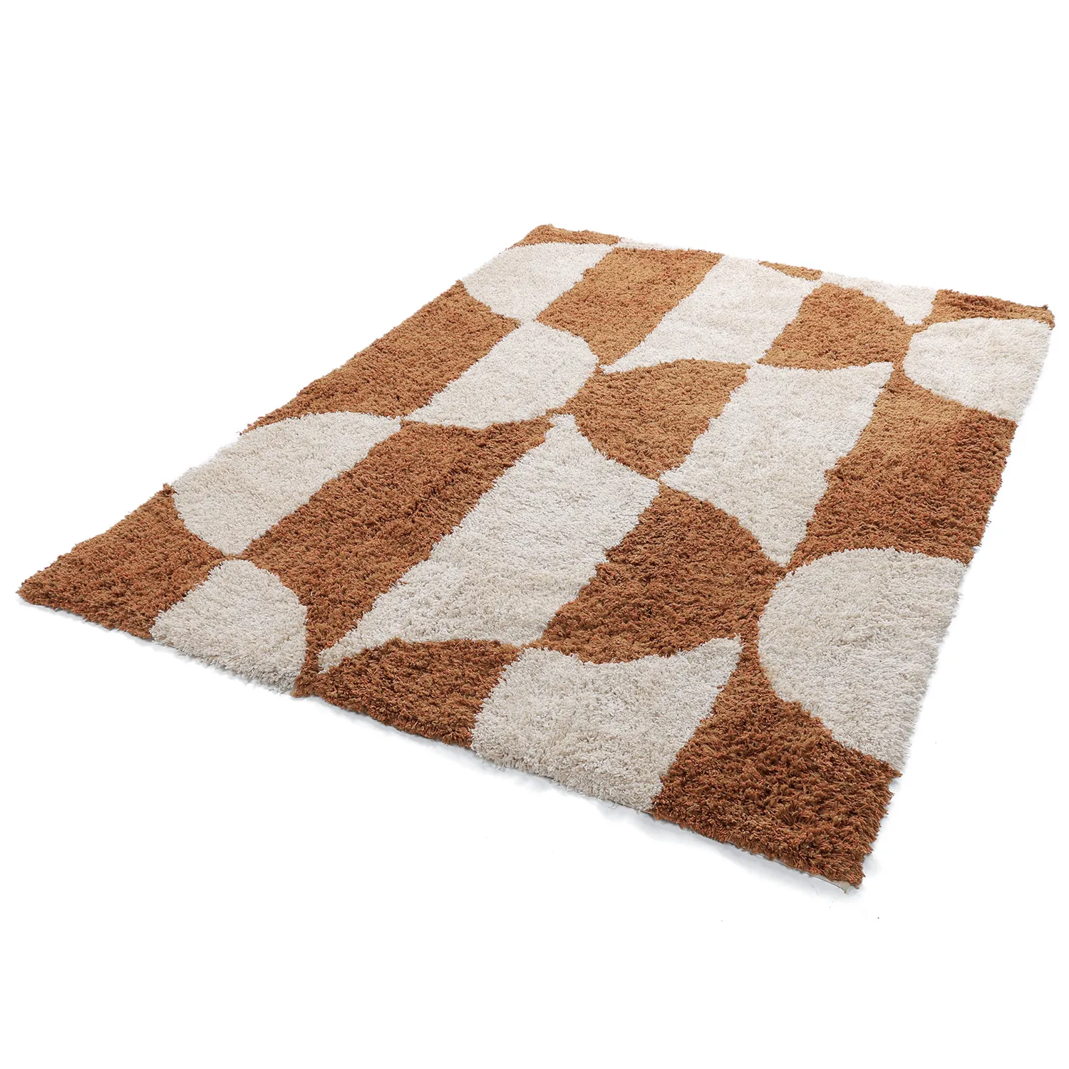 Tapetes felpudos - Kalymnos Natural Cotton Shaggy (branco sujo/ocre)