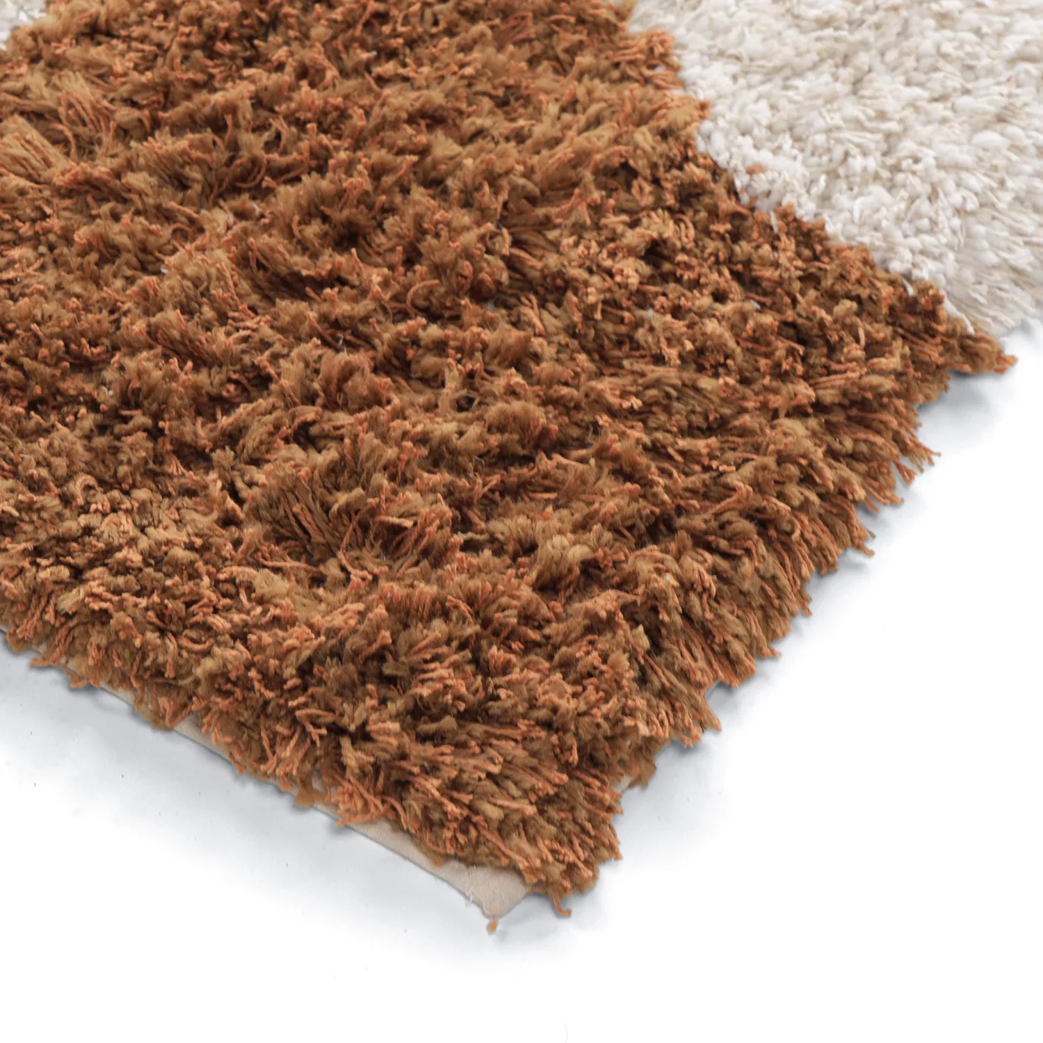 Tapetes felpudos - Kalymnos Natural Cotton Shaggy (branco sujo/ocre)