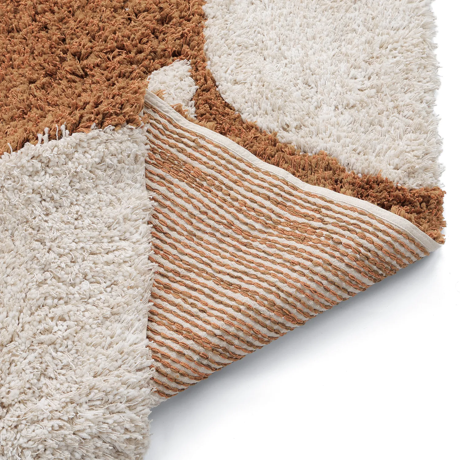 Tapetes felpudos - Kalymnos Natural Cotton Shaggy (branco sujo/ocre)