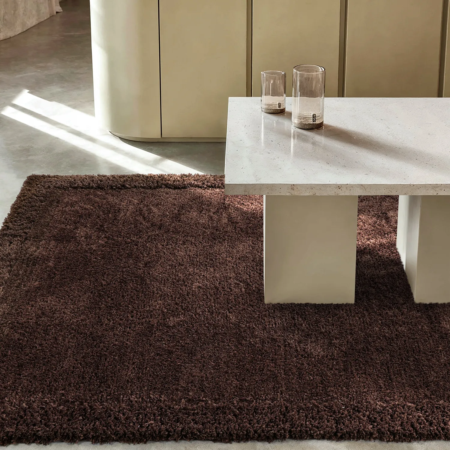 Tapetes felpudos - Molyvos Natural Cotton Shaggy (marrom)