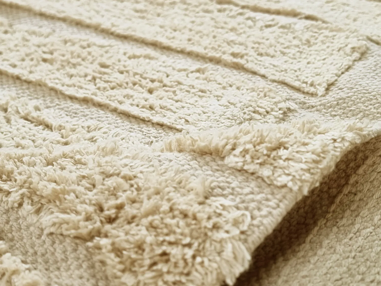 Tapetes felpudos - Rani Natural Cotton Shaggy (bege)