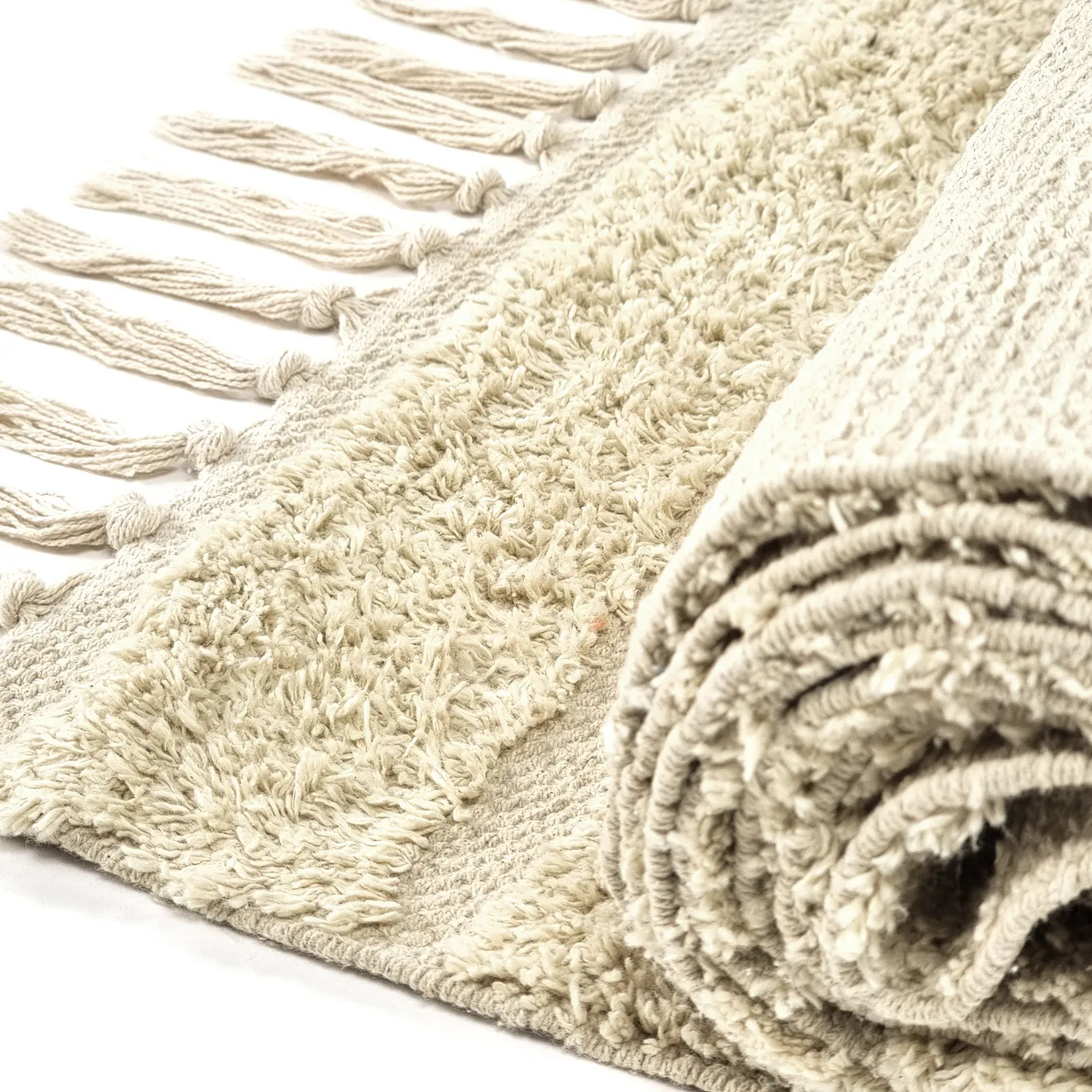 Tapetes felpudos - Rani Natural Cotton Shaggy (bege)