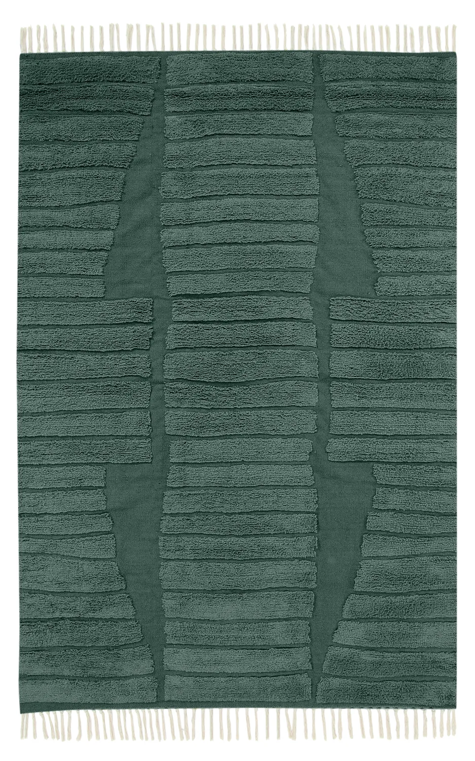 Tapetes felpudos - Rani Natural Cotton Shaggy (verde)