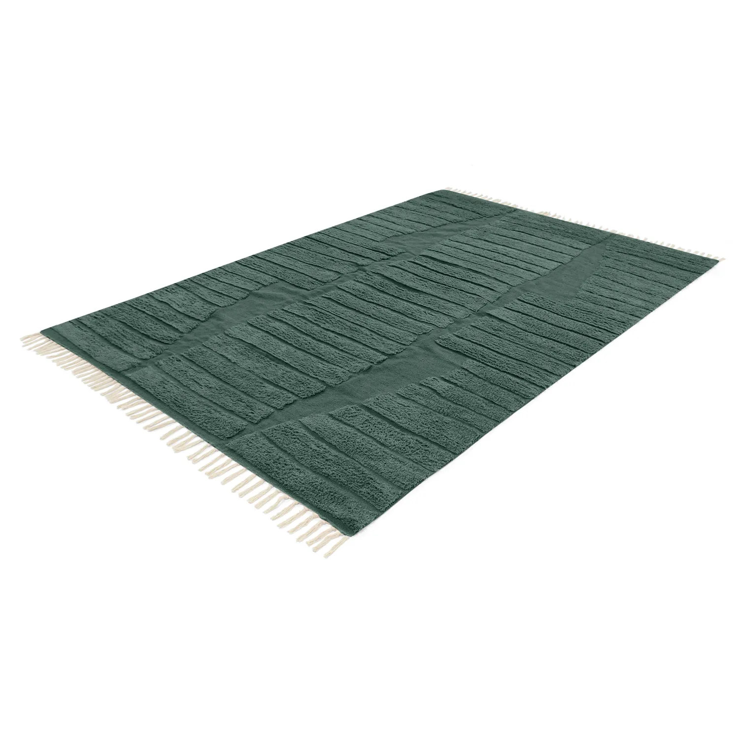 Tapetes felpudos - Rani Natural Cotton Shaggy (verde)