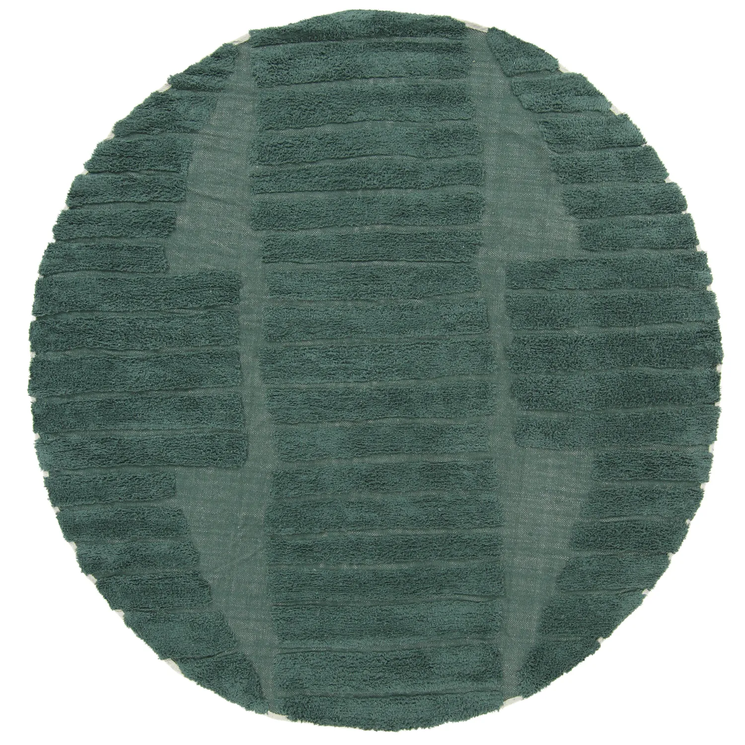 Tapete redondo - Rani Natural Cotton Shaggy (verde)