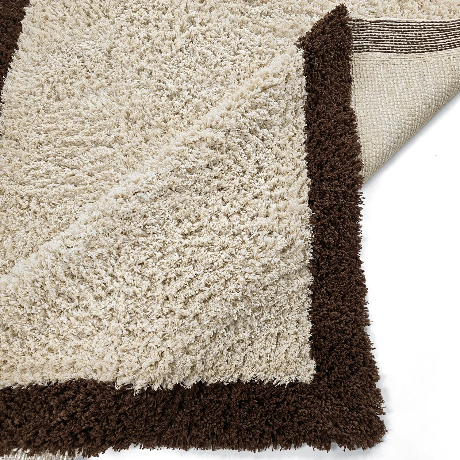 Tapetes felpudos - Sagres Natural Cotton Shaggy (branco sujo/castanho)