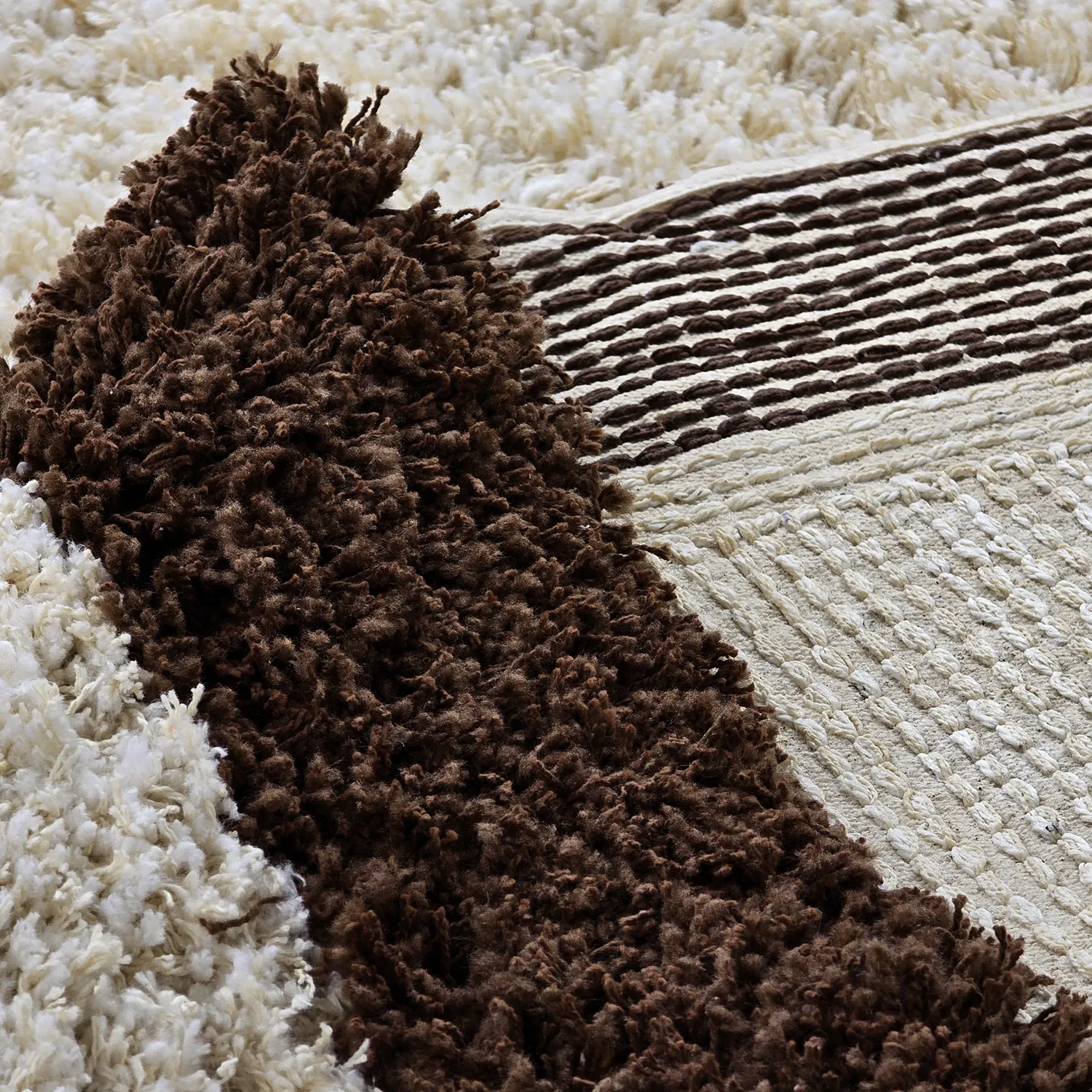 Tapetes felpudos - Sagres Natural Cotton Shaggy (branco sujo/castanho)