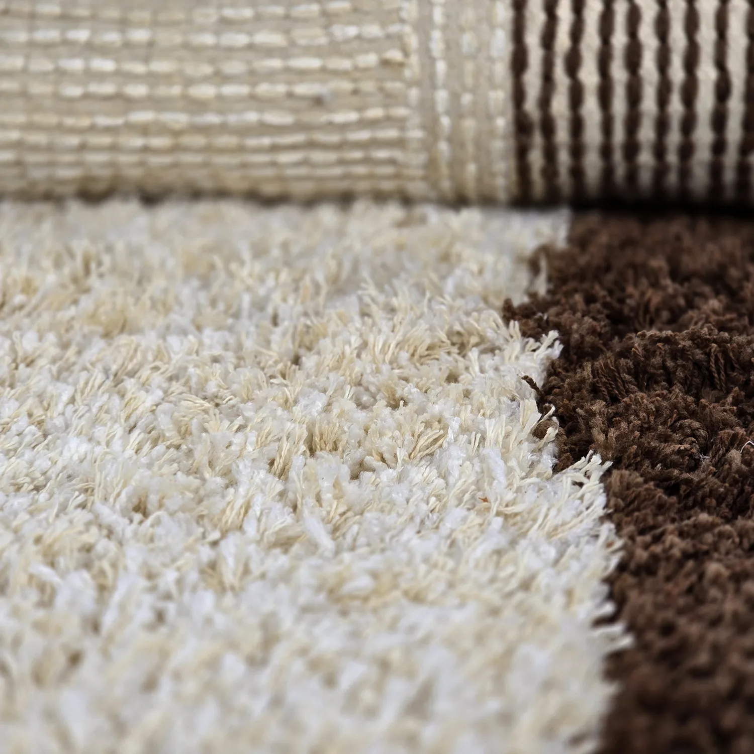 Tapetes felpudos - Sagres Natural Cotton Shaggy (branco sujo/castanho)