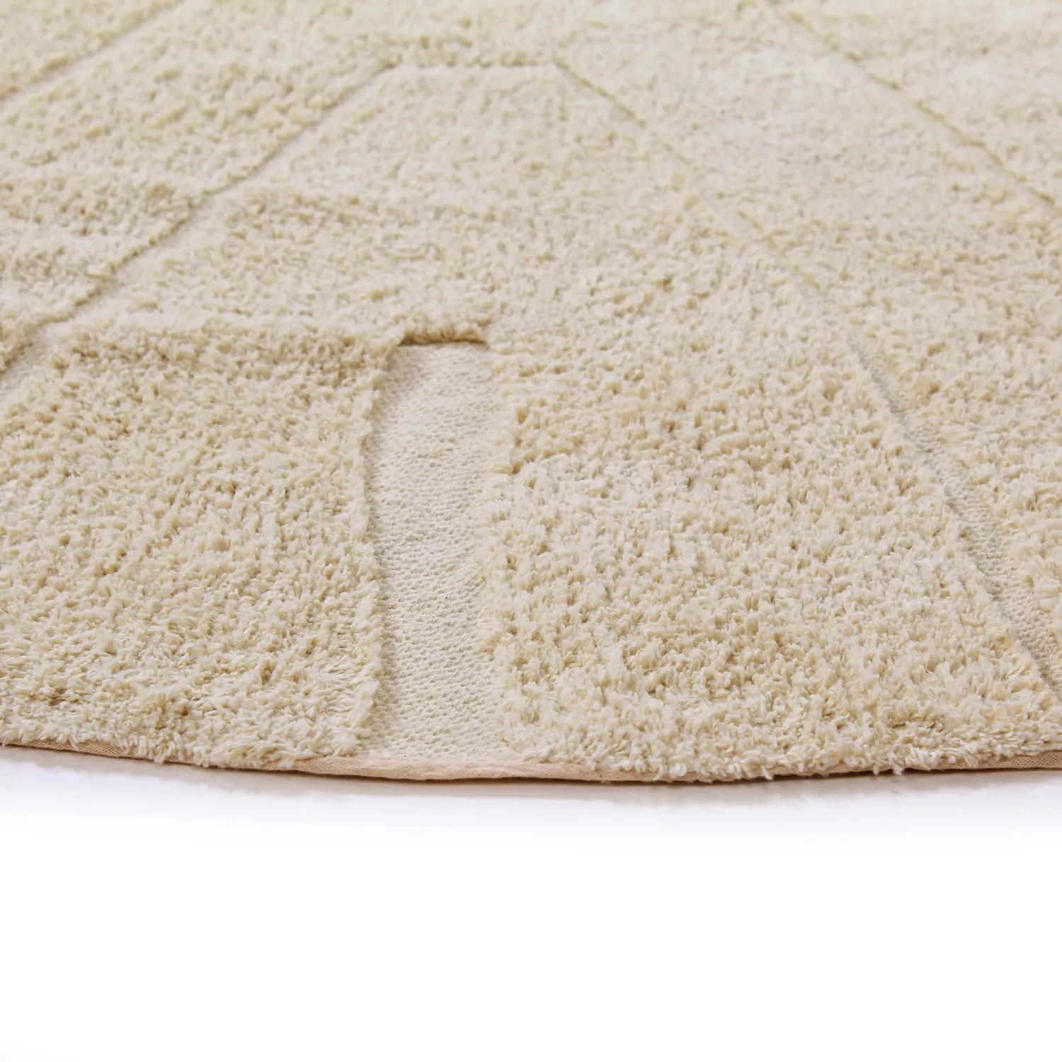 Tapete redondo - Sivia Natural Cotton Shaggy (bege)
