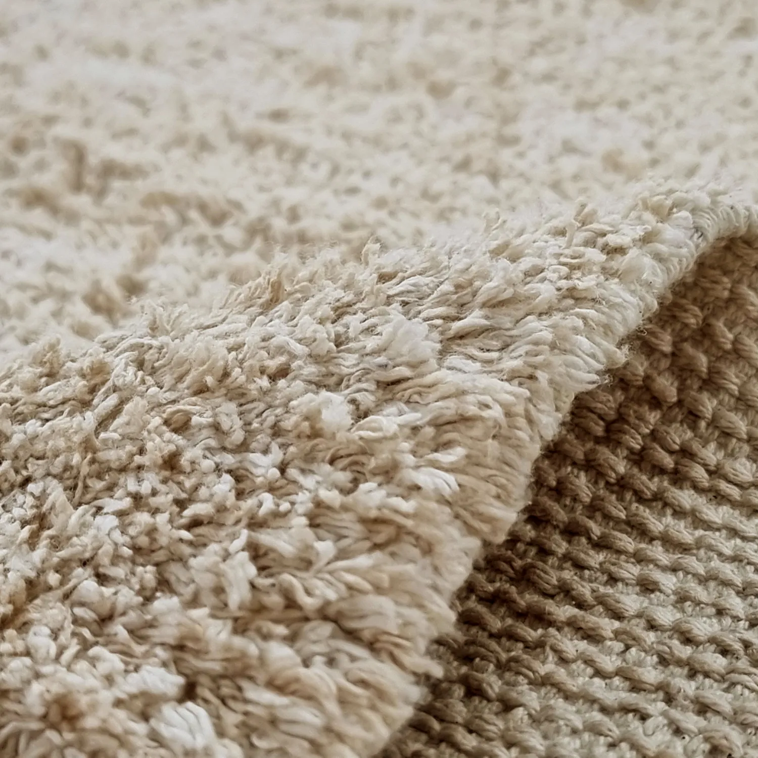 Tapete redondo - Sivia Natural Cotton Shaggy (bege)