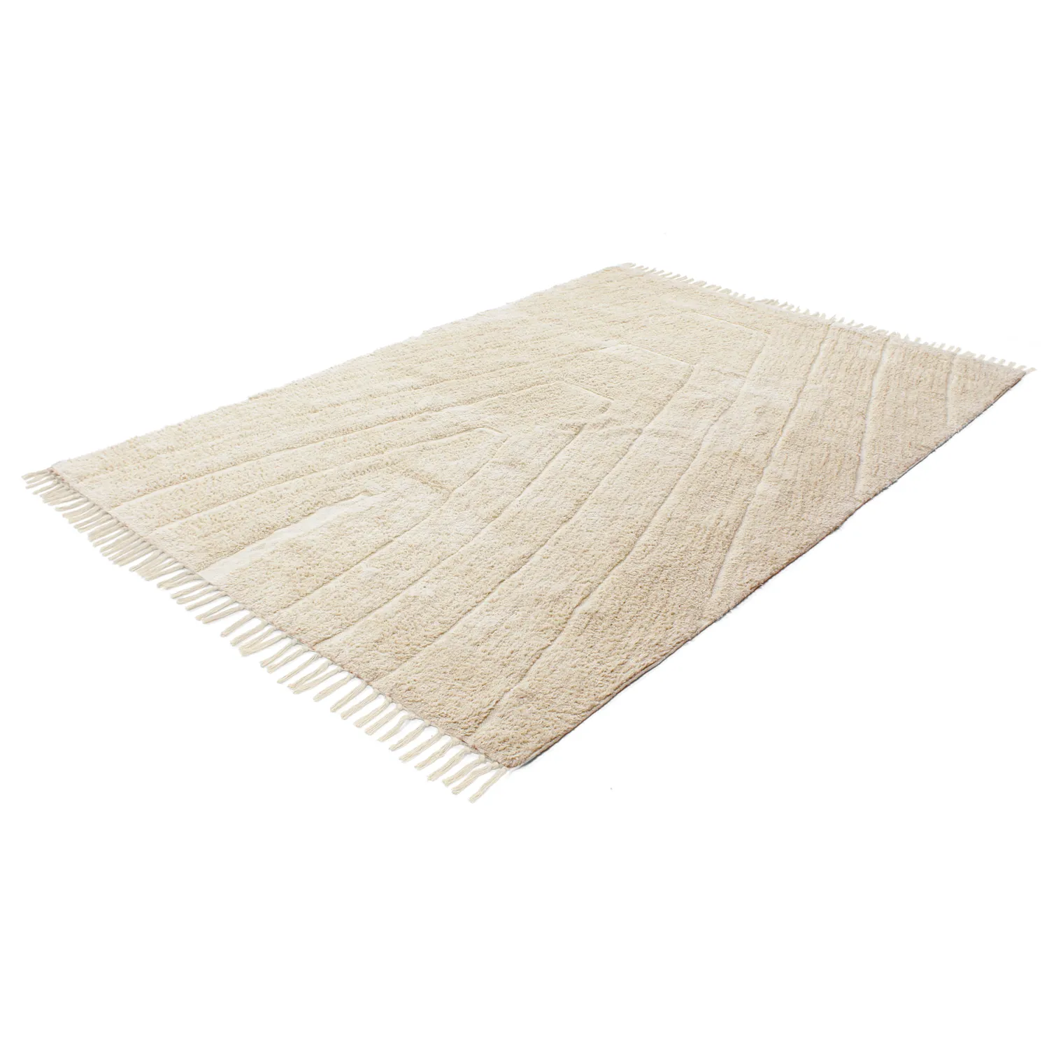 Tapetes felpudos - Sivia Natural Cotton Shaggy (bege)