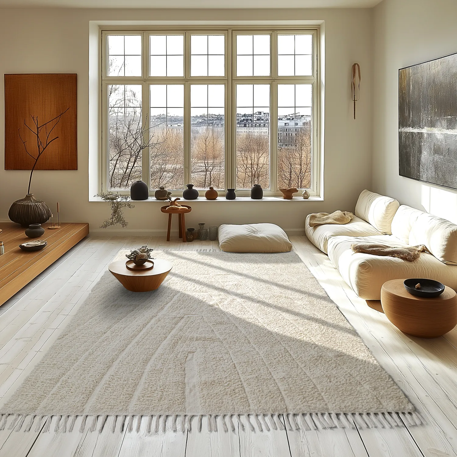 Tapetes felpudos - Sivia Natural Cotton Shaggy (offwhite)