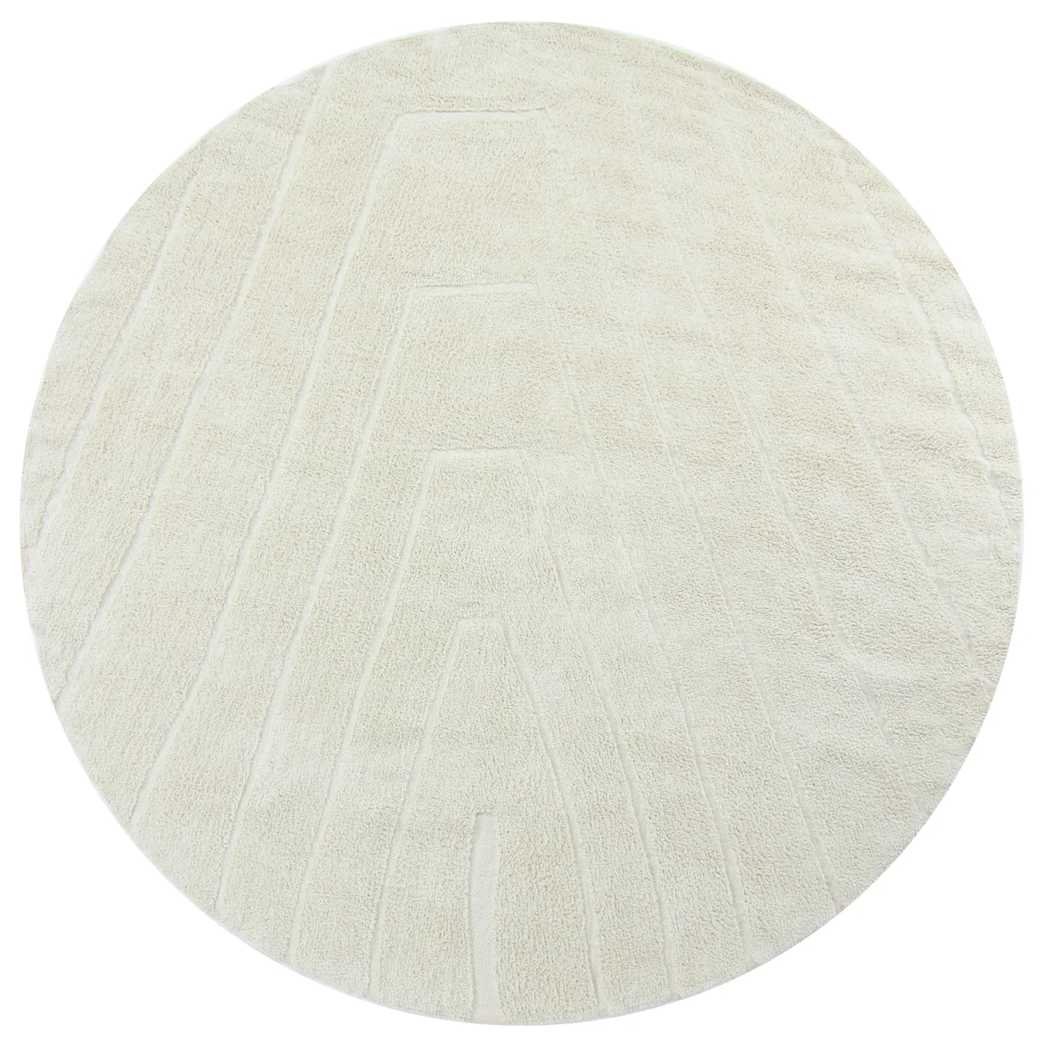 Tapete redondo - Sivia Natural Cotton Shaggy (offwhite)