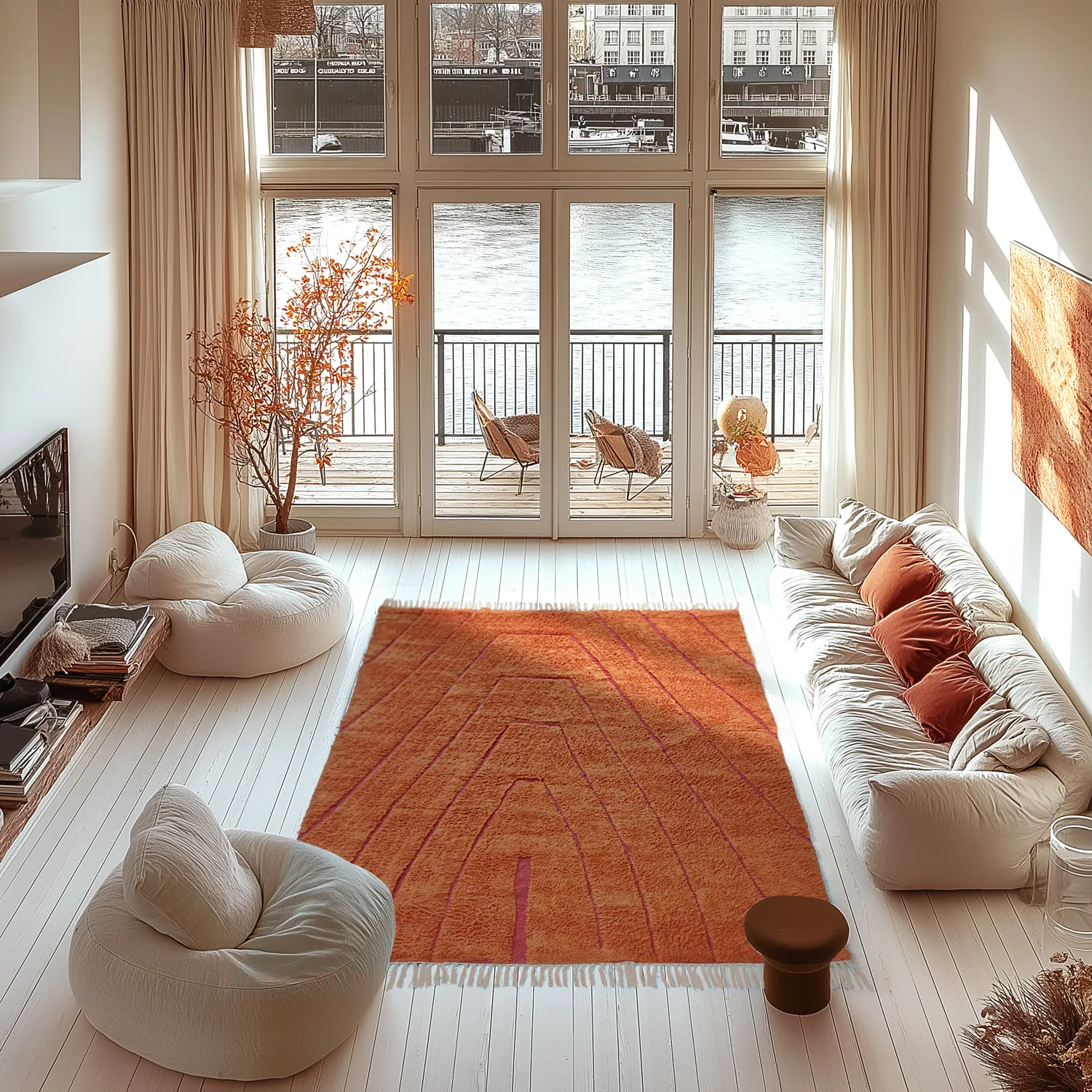 Tapetes felpudos - Sivia Natural Cotton Shaggy (vermelho/laranja)