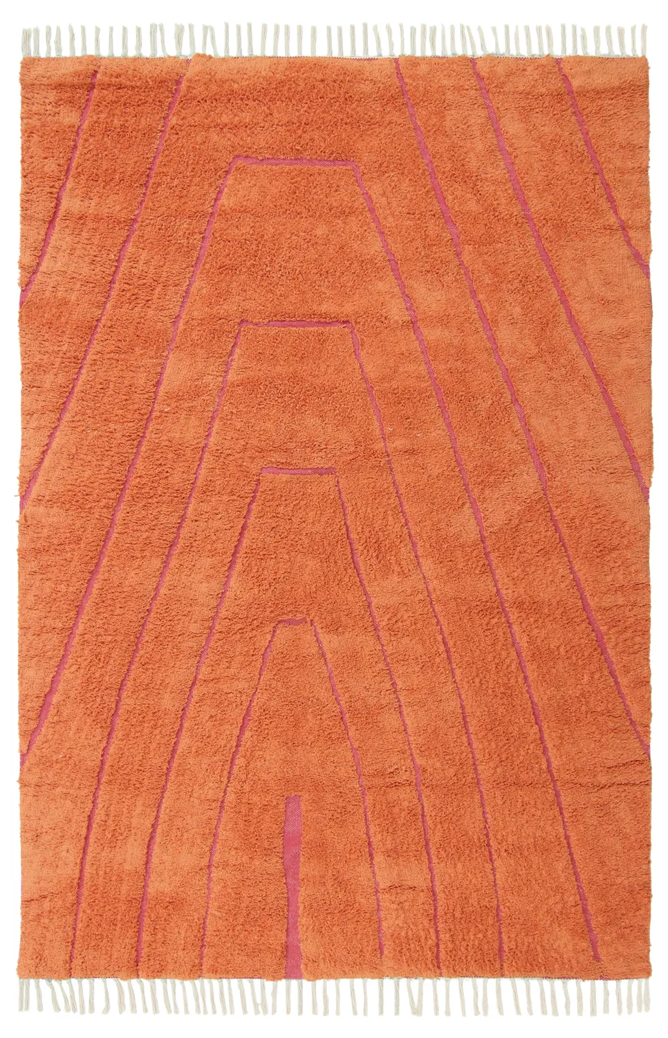 Tapetes felpudos - Sivia Natural Cotton Shaggy (vermelho/laranja)