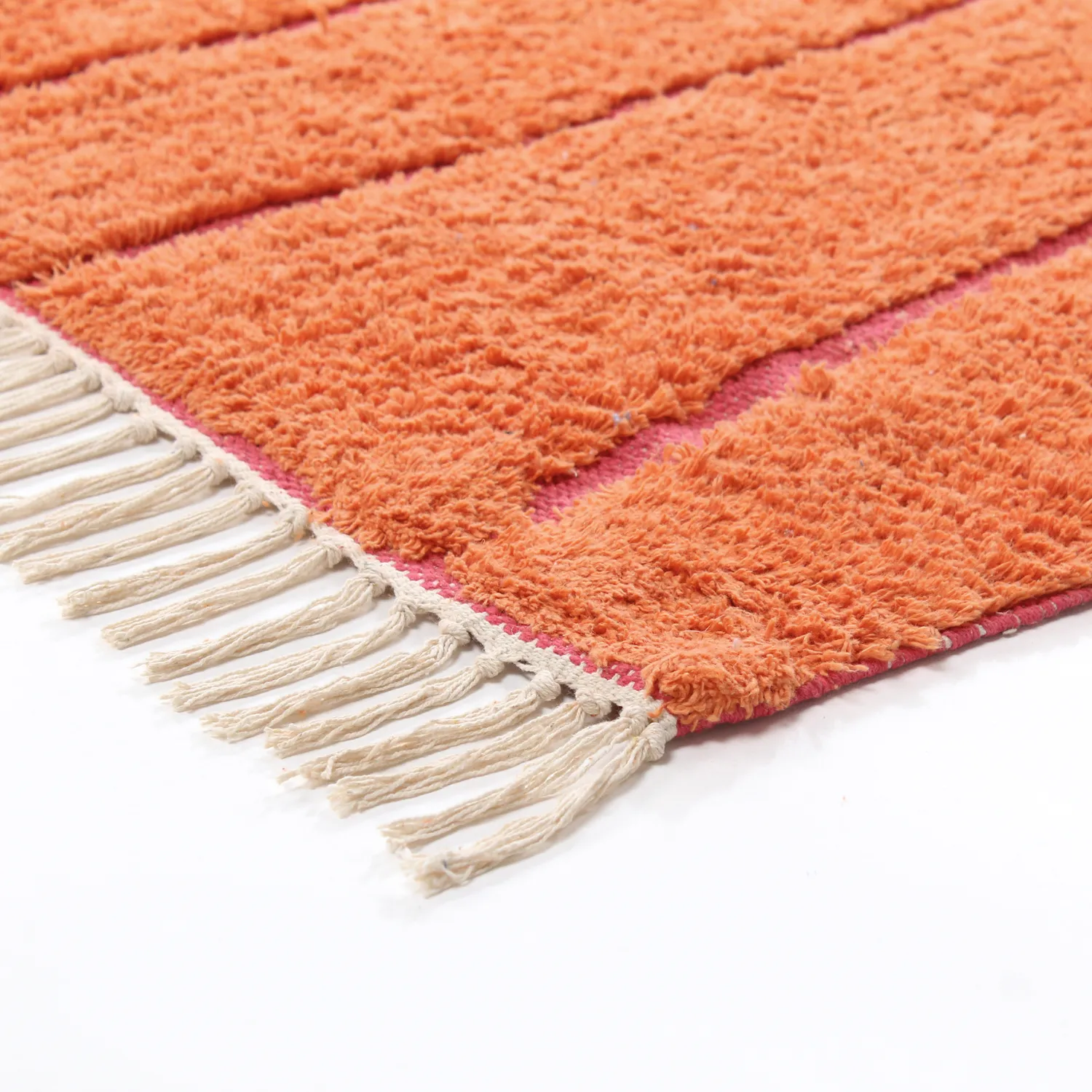 Tapetes felpudos - Sivia Natural Cotton Shaggy (vermelho/laranja)