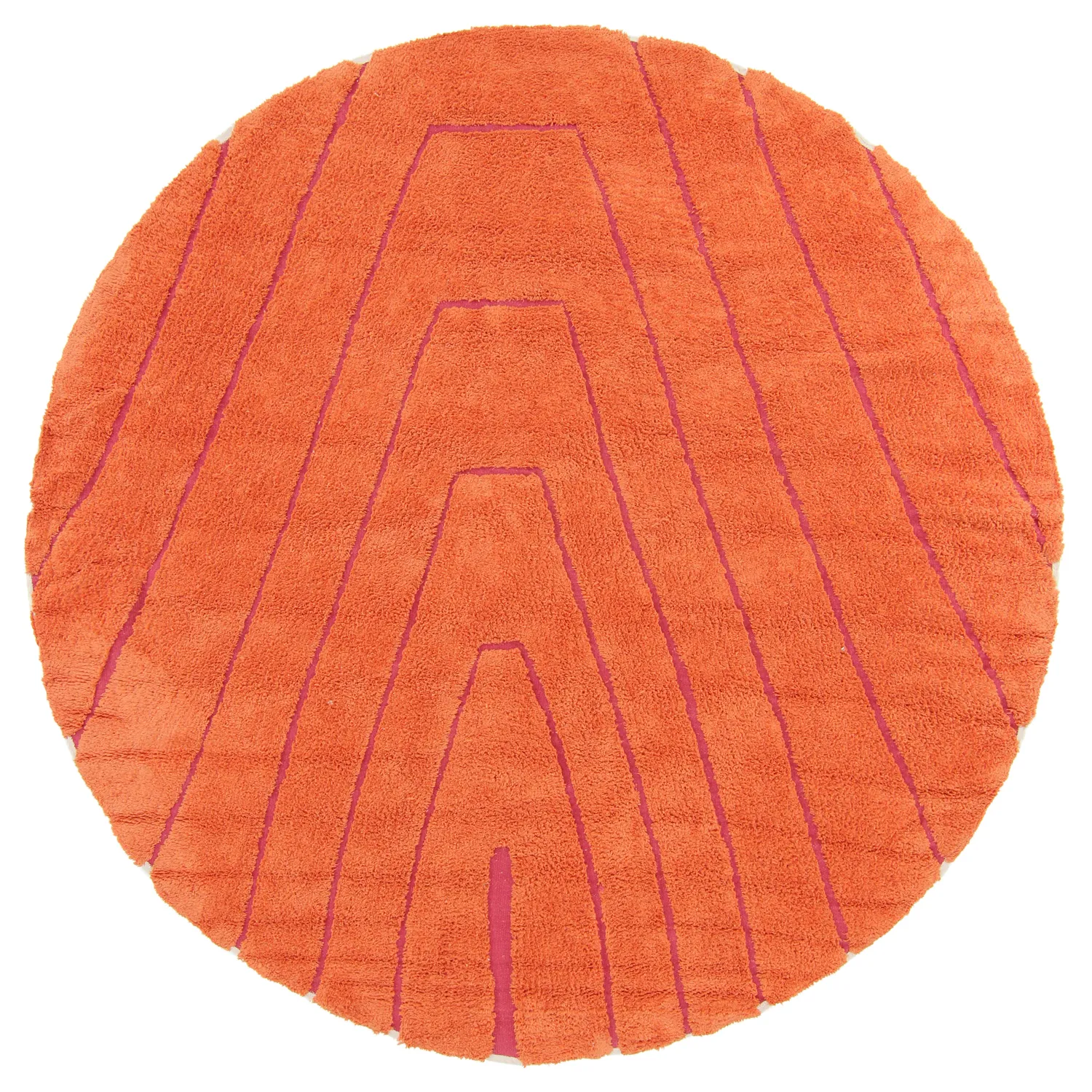 Tapete redondo - Sivia Natural Cotton Shaggy (vermelho/laranja)