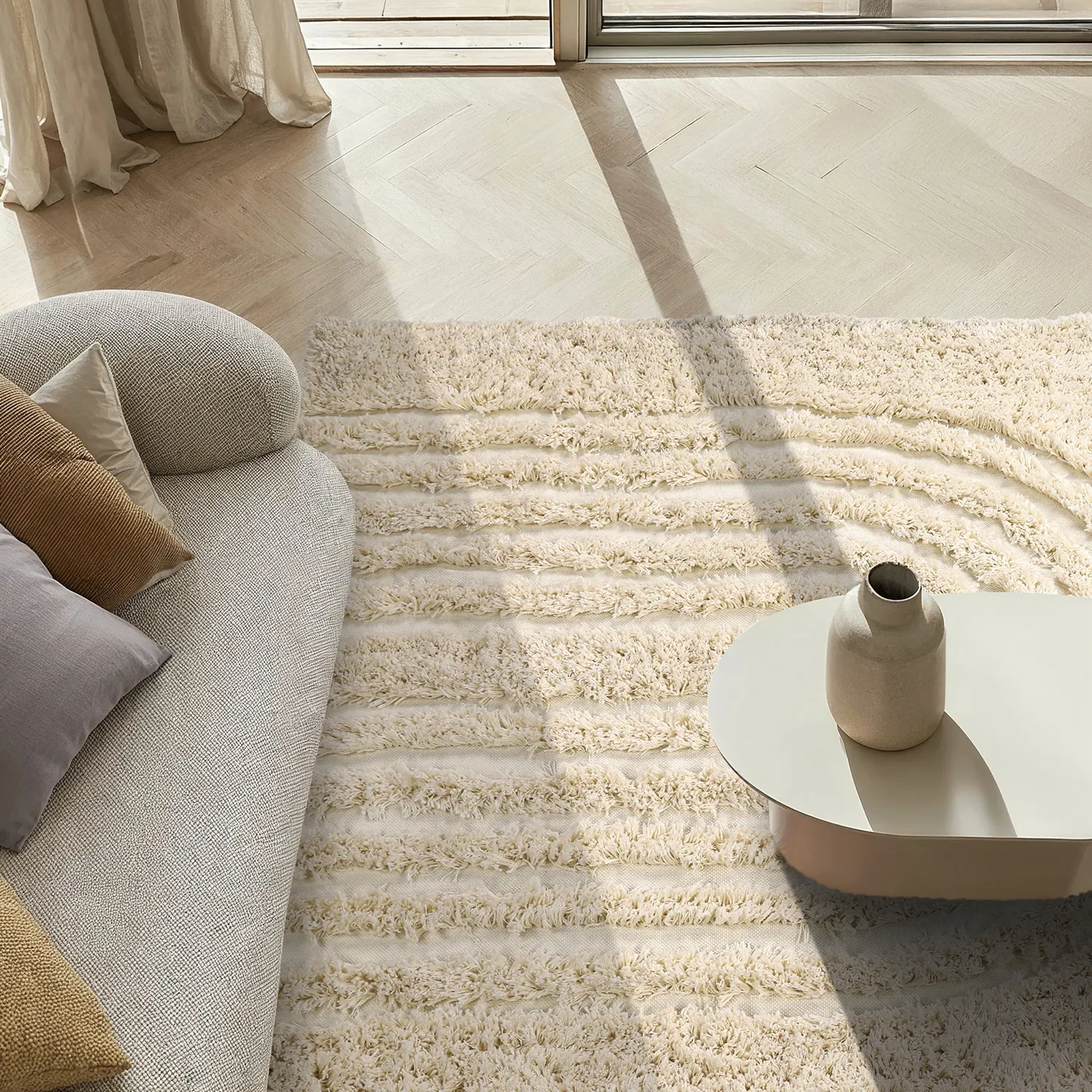 Tapetes felpudos - Sivota Natural Cotton Shaggy (off white)