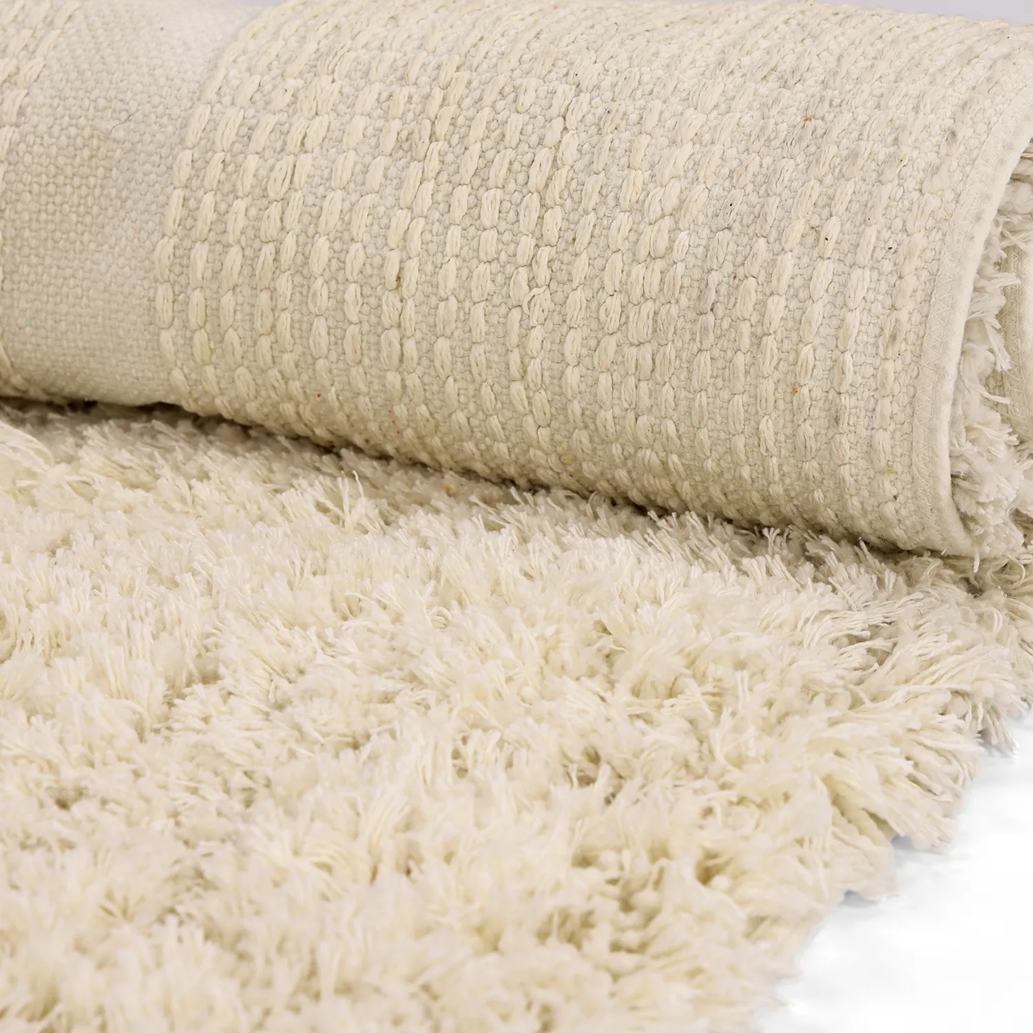 Tapetes felpudos - Sivota Natural Cotton Shaggy (off white)