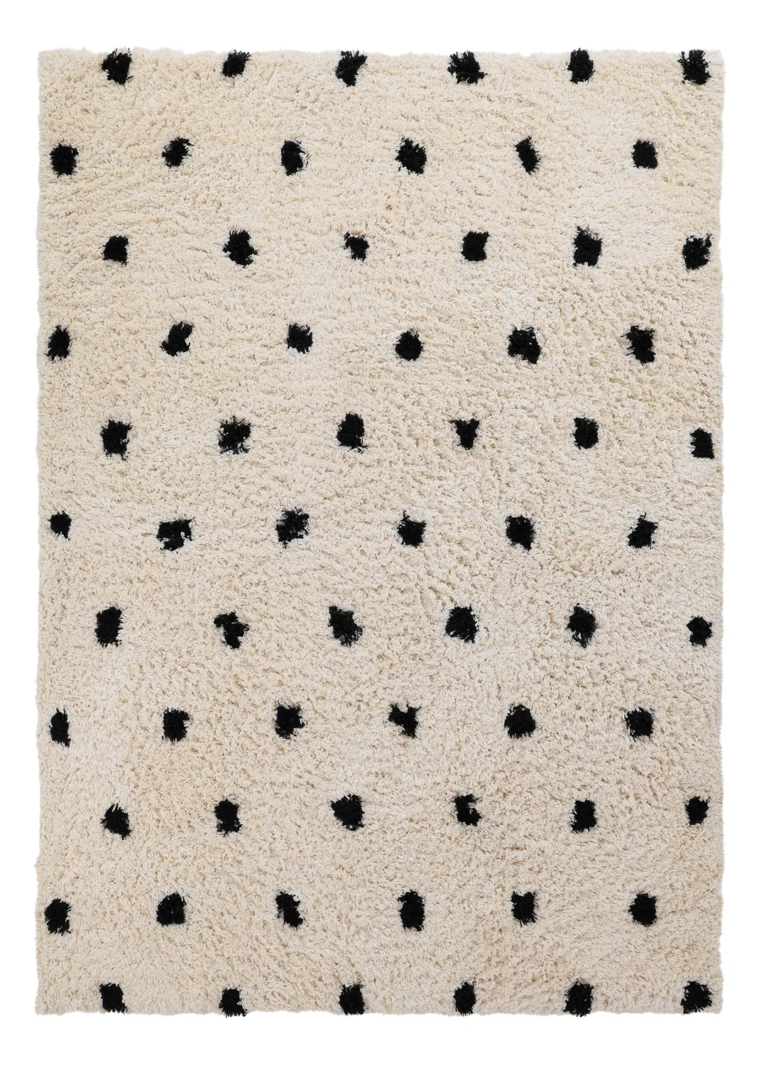 Tapetes felpudos - Soria Natural Cotton Shaggy (branco sujo/preto)