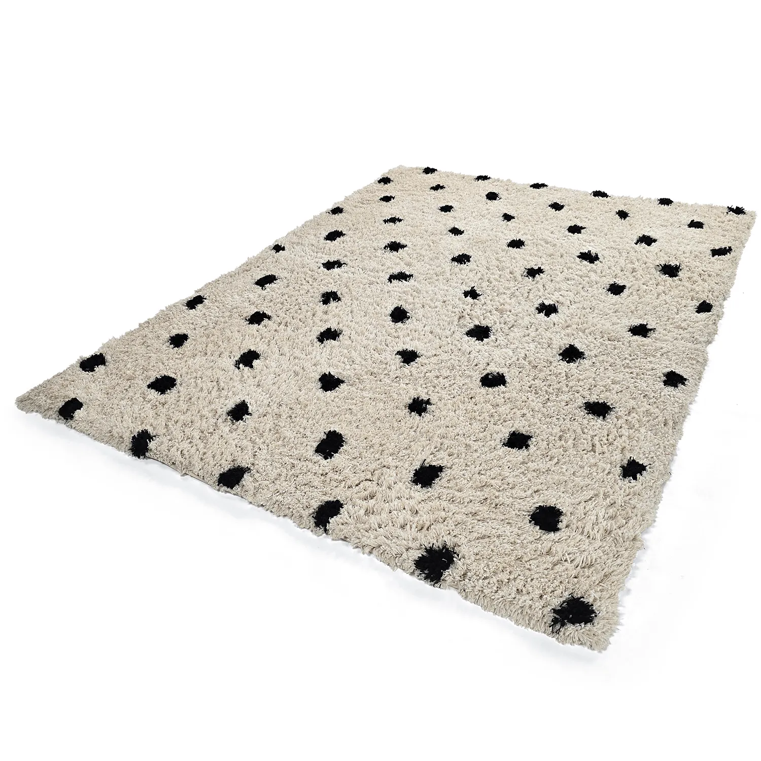 Tapetes felpudos - Soria Natural Cotton Shaggy (branco sujo/preto)