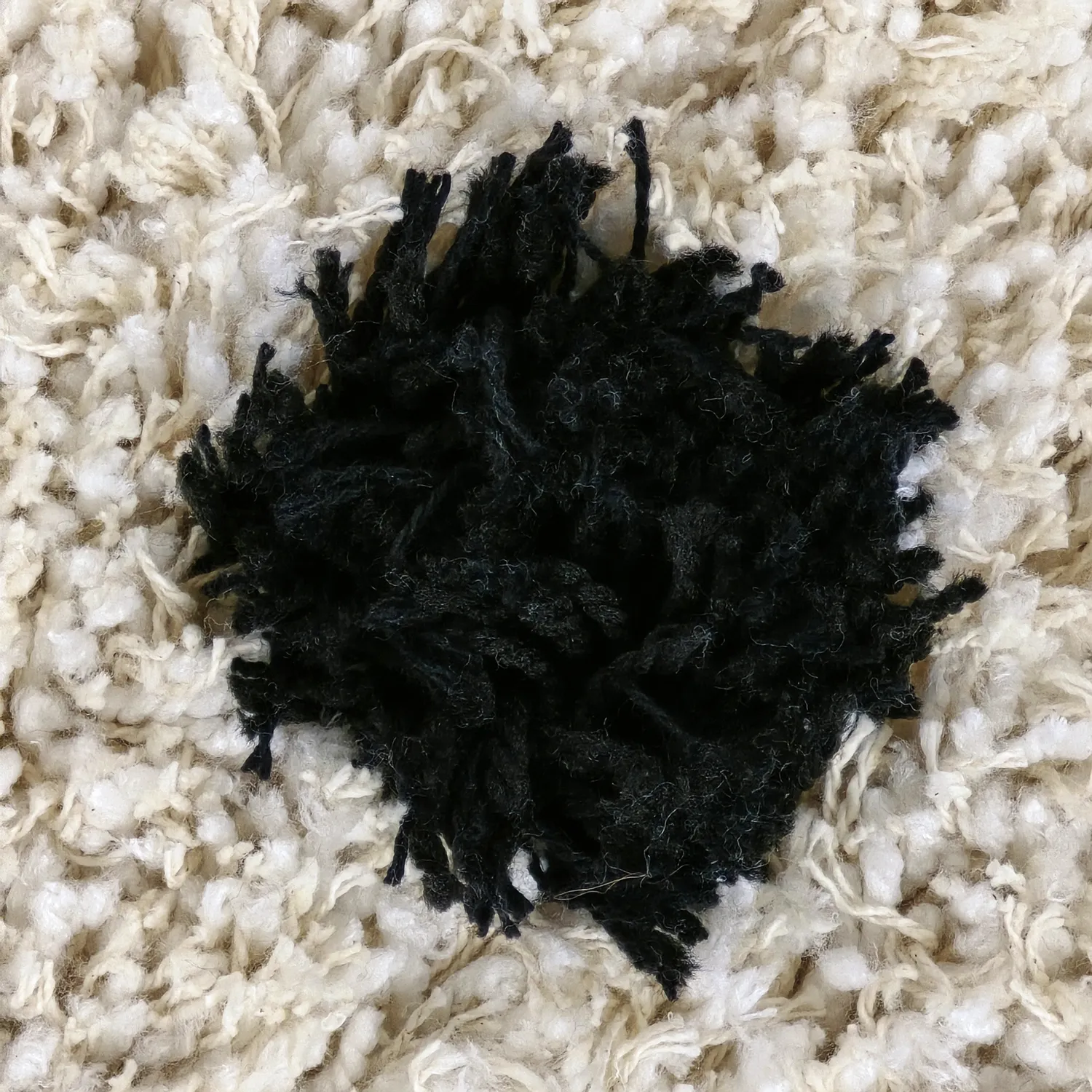 Tapetes felpudos - Soria Natural Cotton Shaggy (branco sujo/preto)