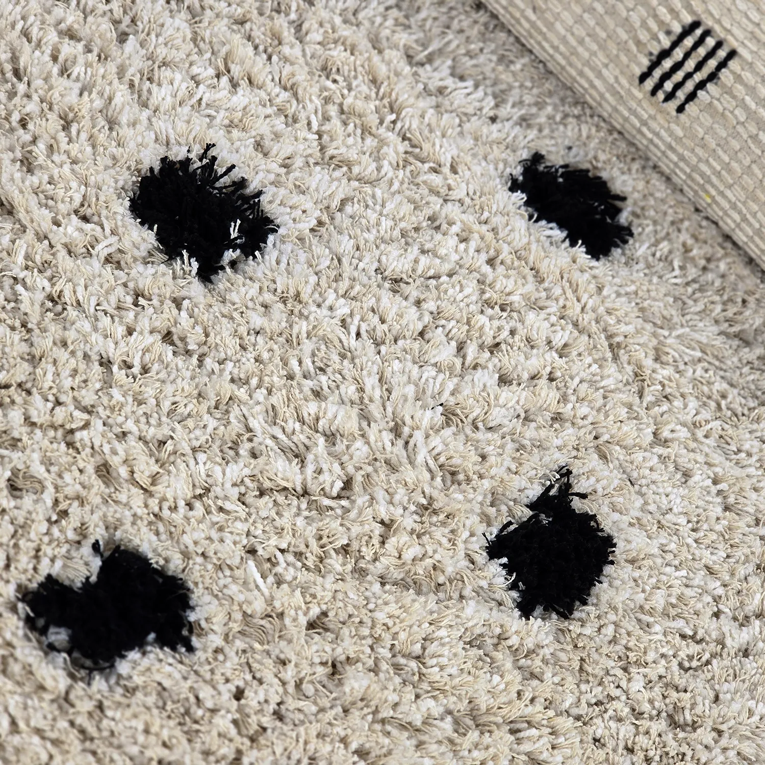 Tapetes felpudos - Soria Natural Cotton Shaggy (branco sujo/preto)