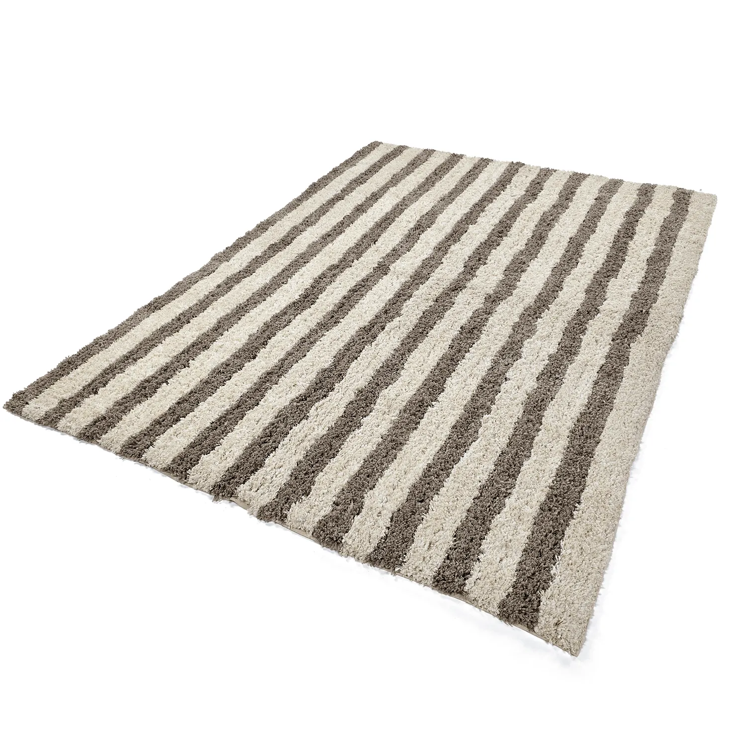 Tapetes felpudos - Thira Stripe Cotton Shaggy (creme/taupe)